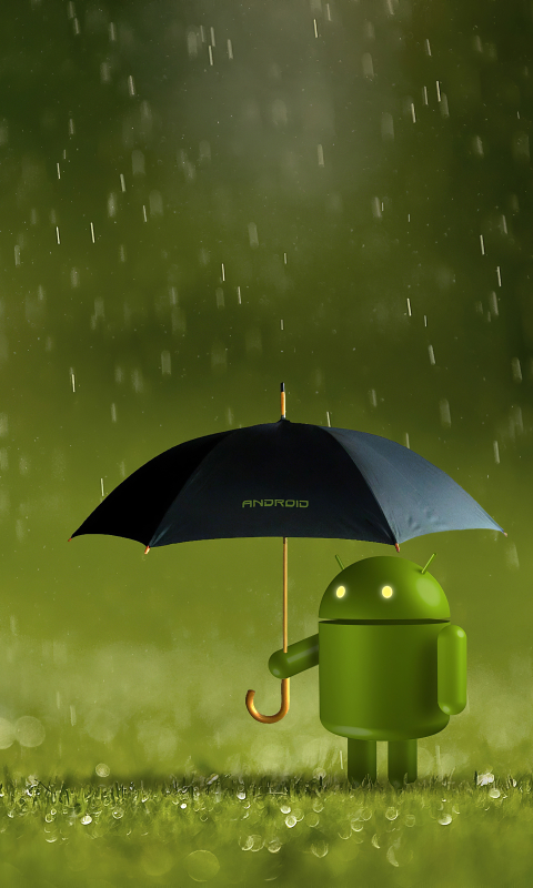 Baixar papel de parede para celular de Andróide, Robô, Guarda Chuva, Tecnologia, Android (Sistema Operacional) gratuito.