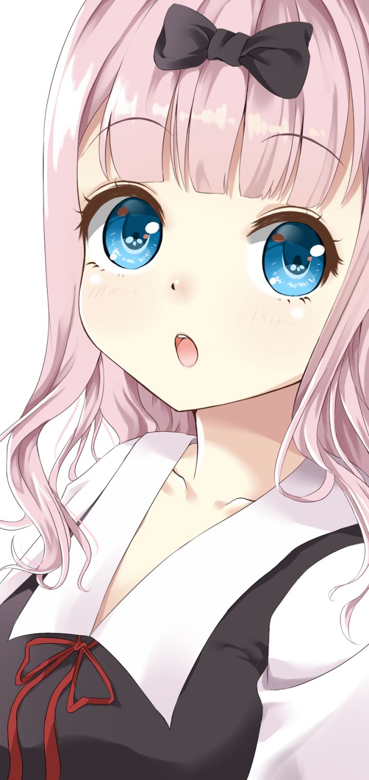 Download mobile wallpaper Anime, Face, Blue Eyes, Pink Hair, Kaguya Sama: Love Is War, Chika Fujiwara for free.
