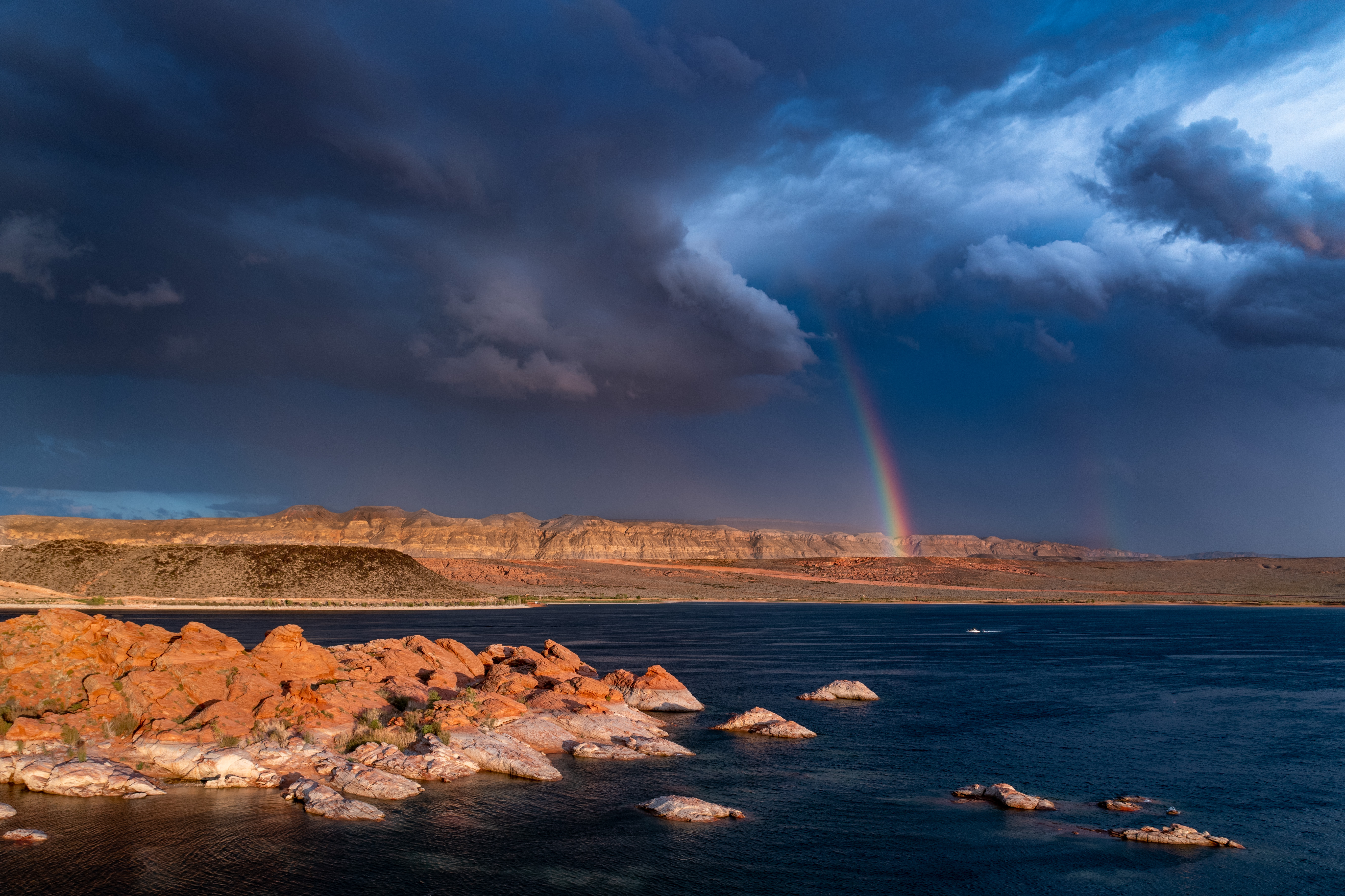 Free download wallpaper Rainbow, Earth, Storm on your PC desktop