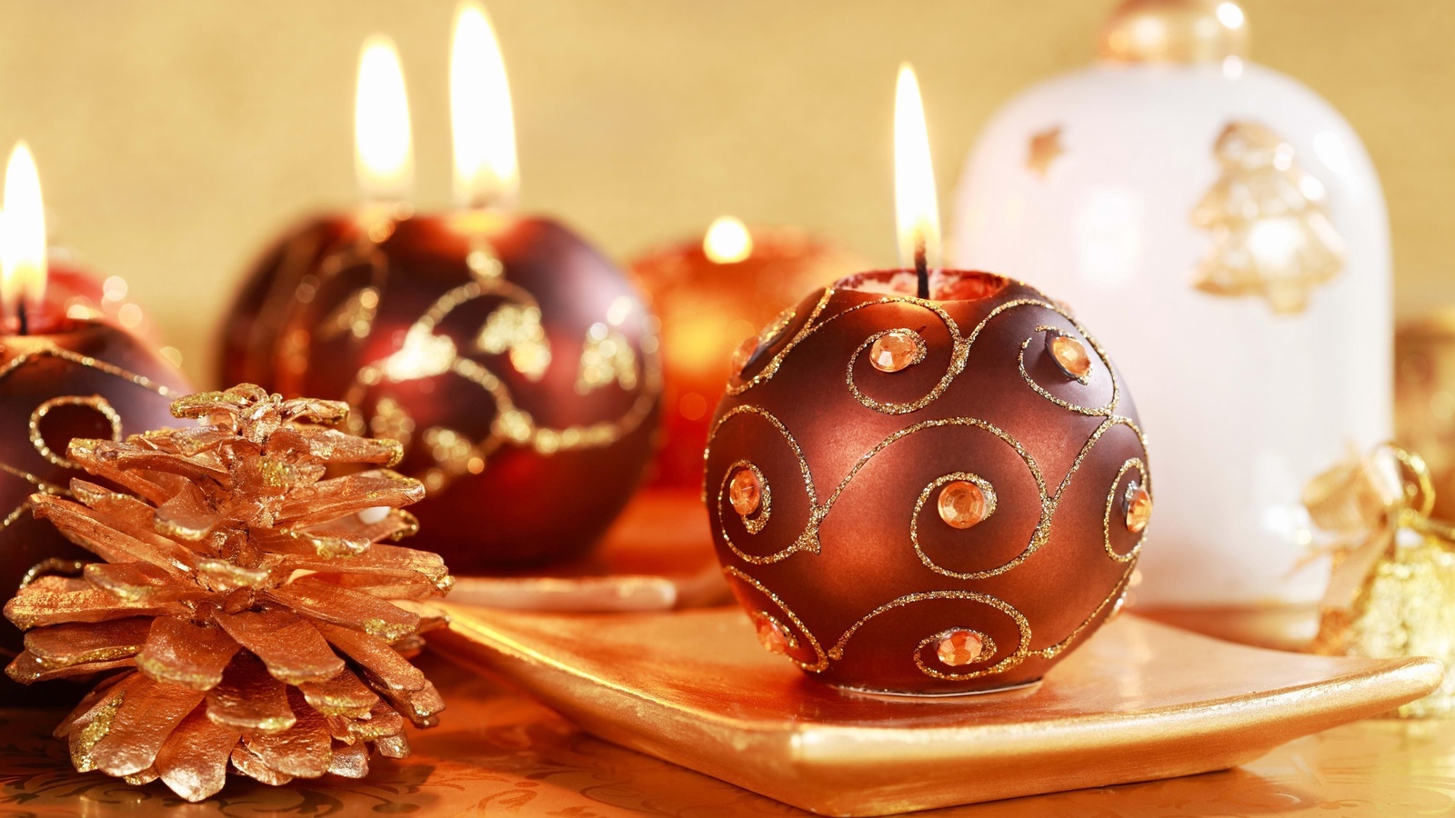 Download mobile wallpaper New Year, Holidays, Background, Christmas Xmas, Candles for free.
