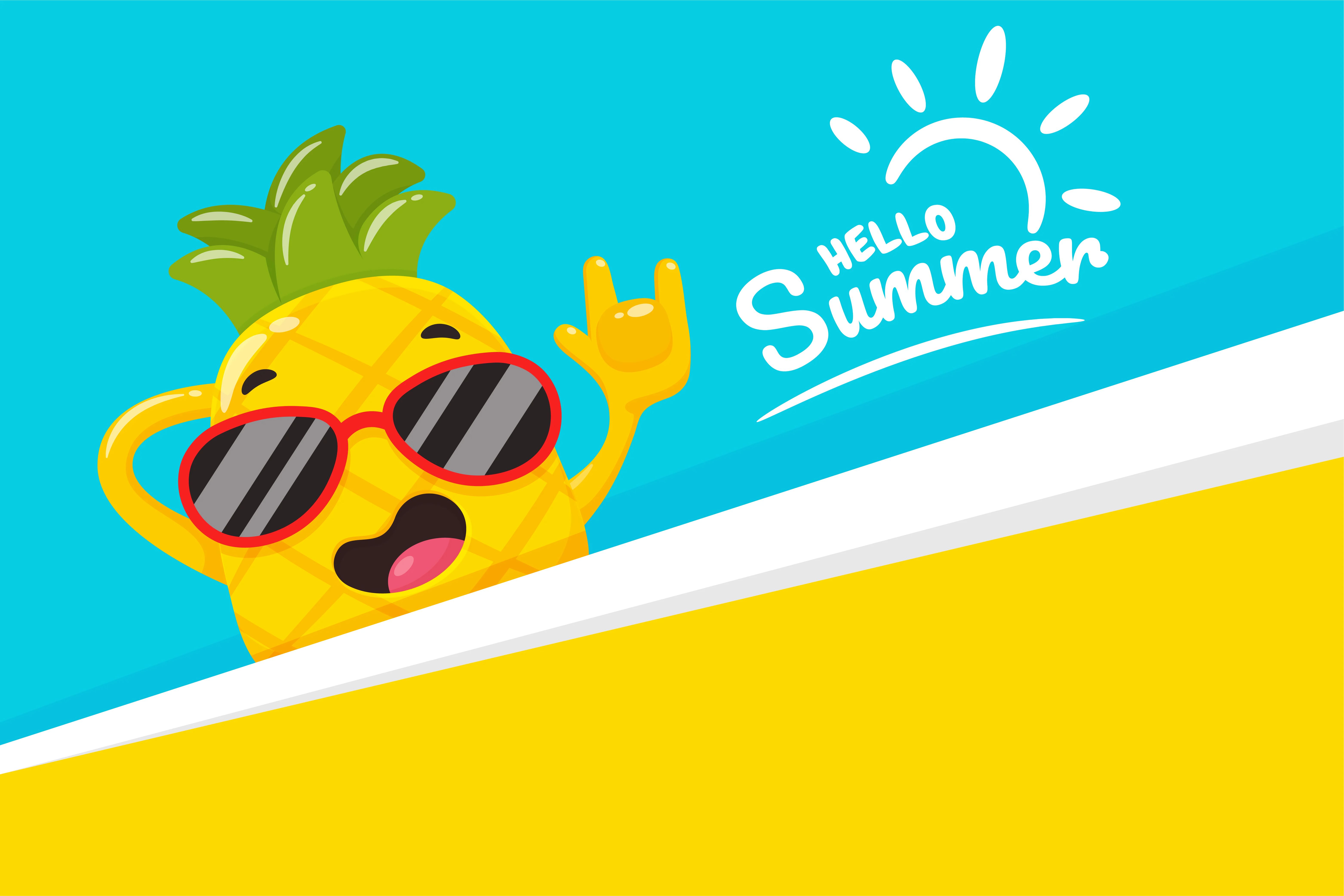 Laden Sie das Sommer, Ananas, Sonnenbrille, Künstlerisch-Bild kostenlos auf Ihren PC-Desktop herunter