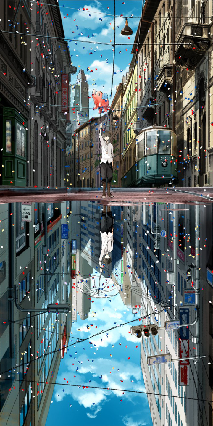 Download mobile wallpaper Anime, City for free.