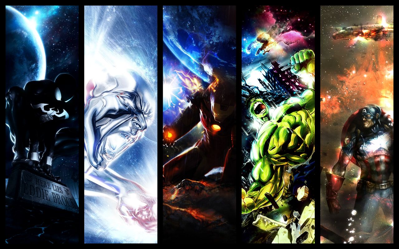 comics, avengers, captain america, hulk, iron man, silver surfer, spider man