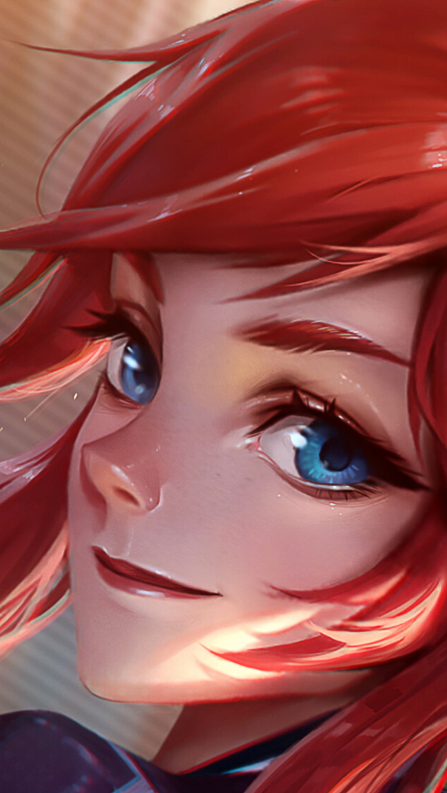 Handy-Wallpaper League Of Legends, Blaue Augen, Computerspiele, Rote Haare kostenlos herunterladen.