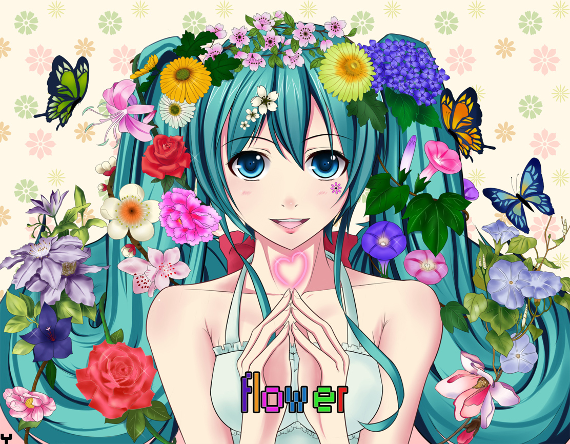 Download mobile wallpaper Anime, Flower, Vocaloid, Hatsune Miku for free.