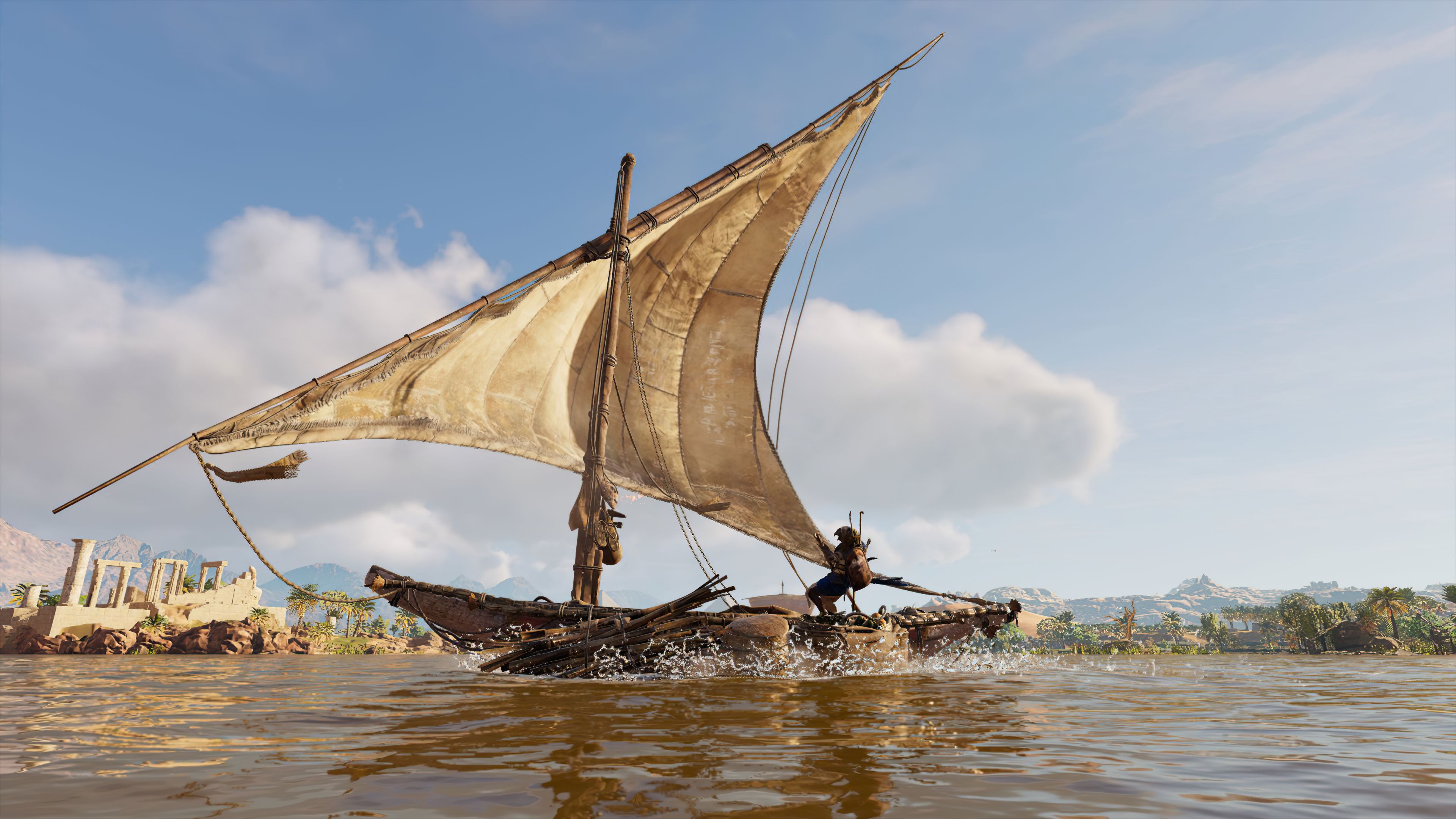 Free download wallpaper Assassin's Creed, Boat, Video Game, Assassin's Creed Origins on your PC desktop