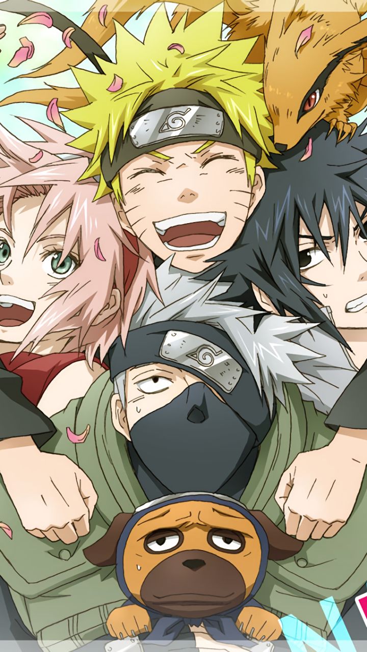Baixar papel de parede para celular de Anime, Naruto, Sasuke Uchiha, Sakura Haruno, Naruto Uzumaki, Kakashi Hatake, Kyubi (Naruto) gratuito.