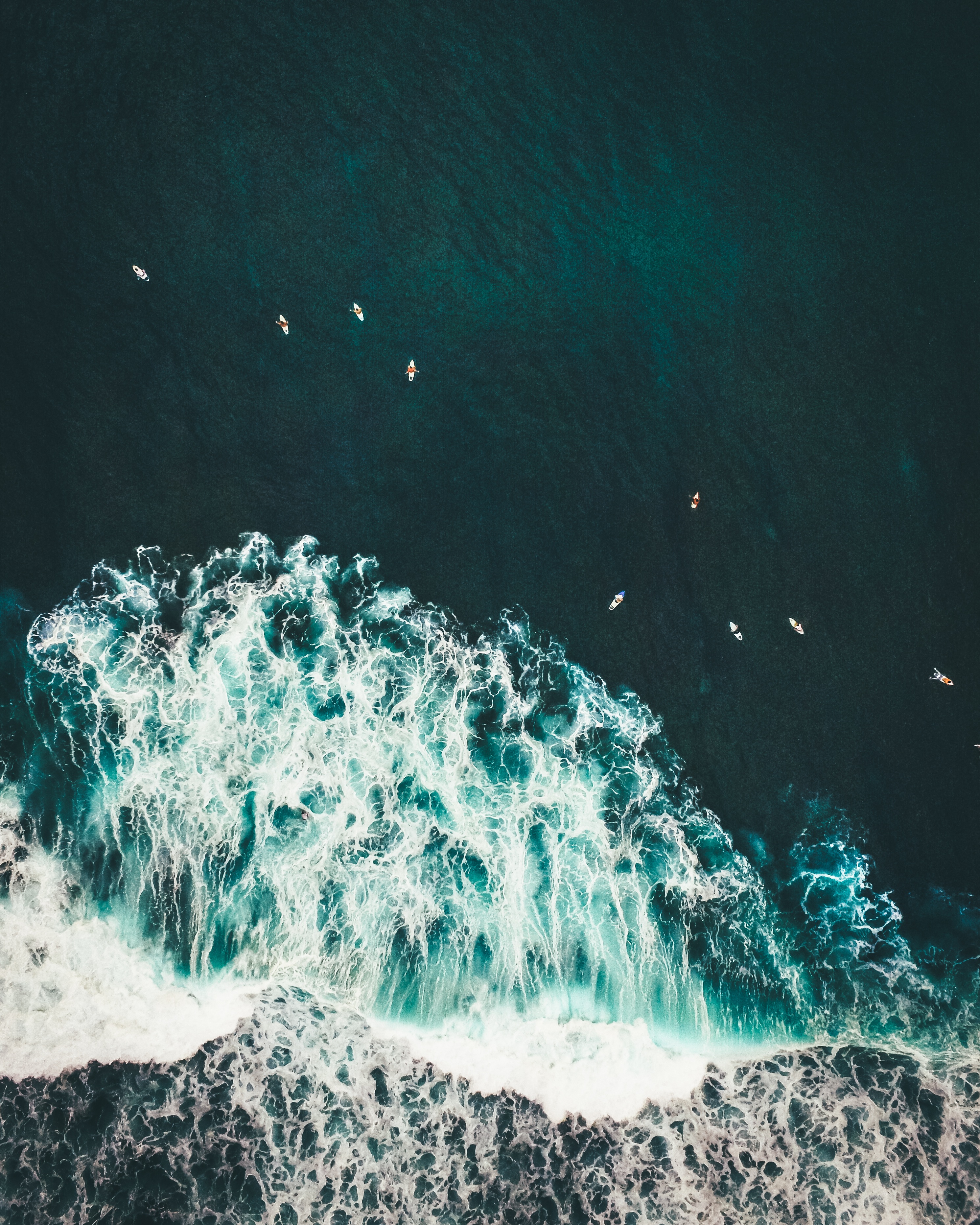 Free download wallpaper Tropics, Surf, View From Above, Nature, Water, Waves, Ocean on your PC desktop