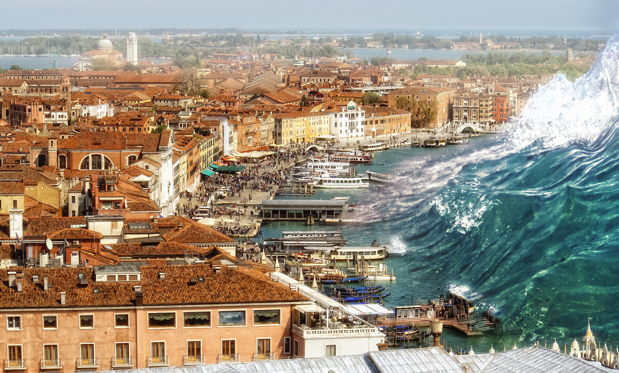 Baixe gratuitamente a imagem Veneza, Ficção Científica, Onda, Apocalíptico, Tsunami na área de trabalho do seu PC
