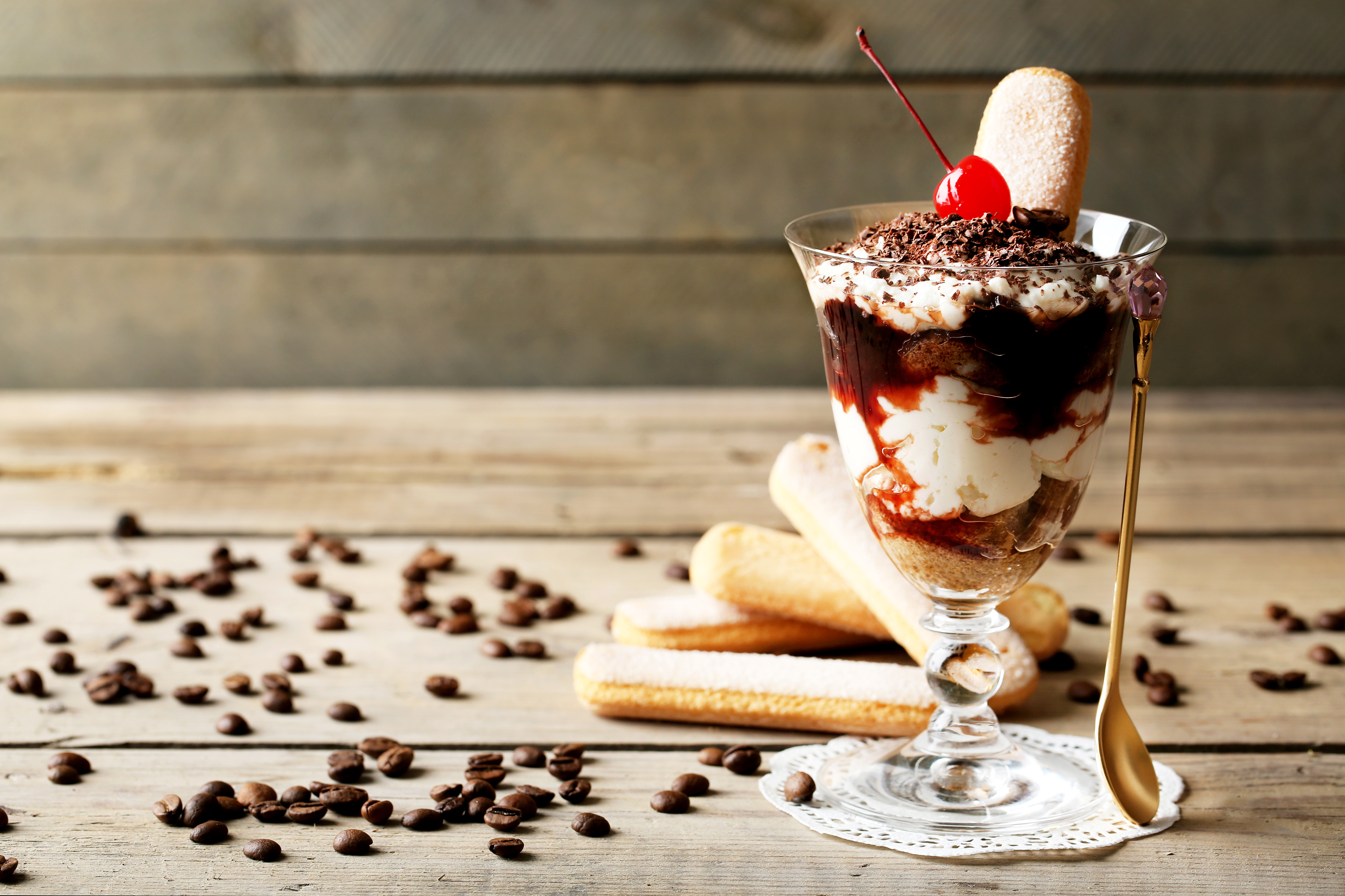 Laden Sie das Dessert, Kaffeebohnen, Eiscreme, Nahrungsmittel-Bild kostenlos auf Ihren PC-Desktop herunter