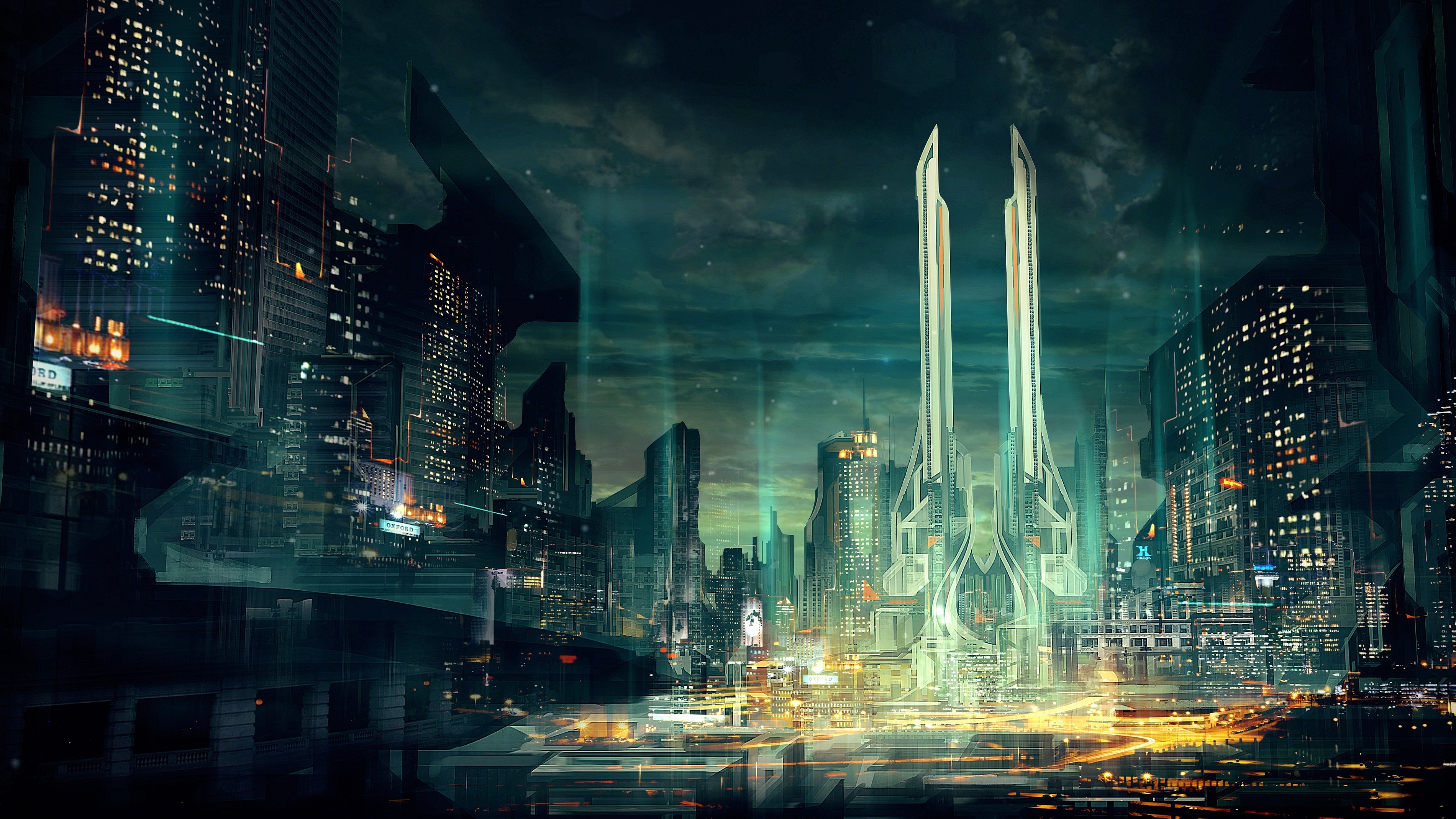 668447 baixar papel de parede ficção científica, cidade, cidade cyberpunk - protetores de tela e imagens gratuitamente