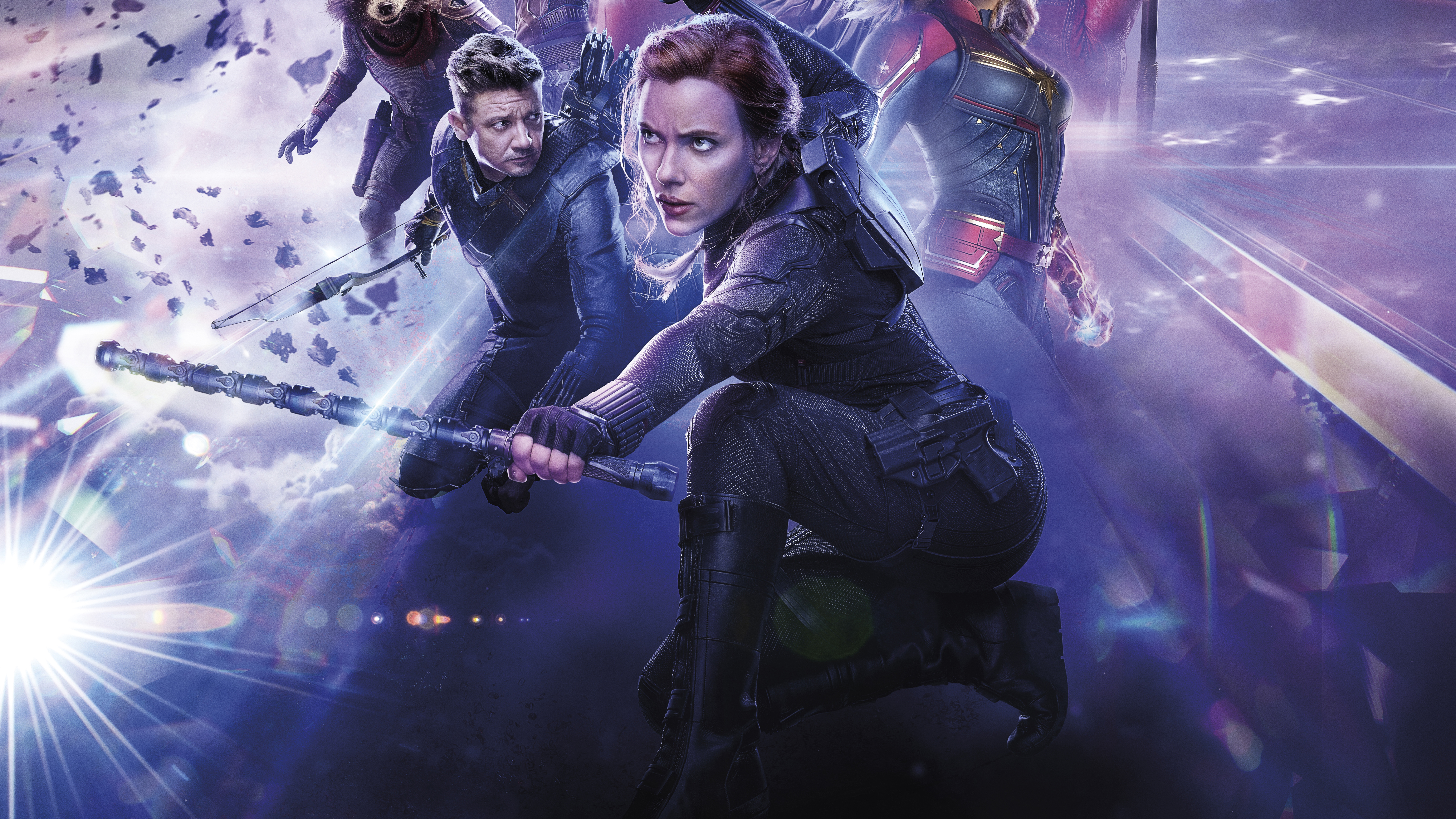 Descarga gratuita de fondo de pantalla para móvil de Scarlett Johansson, Películas, Viuda Negra, Ojo De Halcón, Jeremy Renner, Vengadores: Endgame.