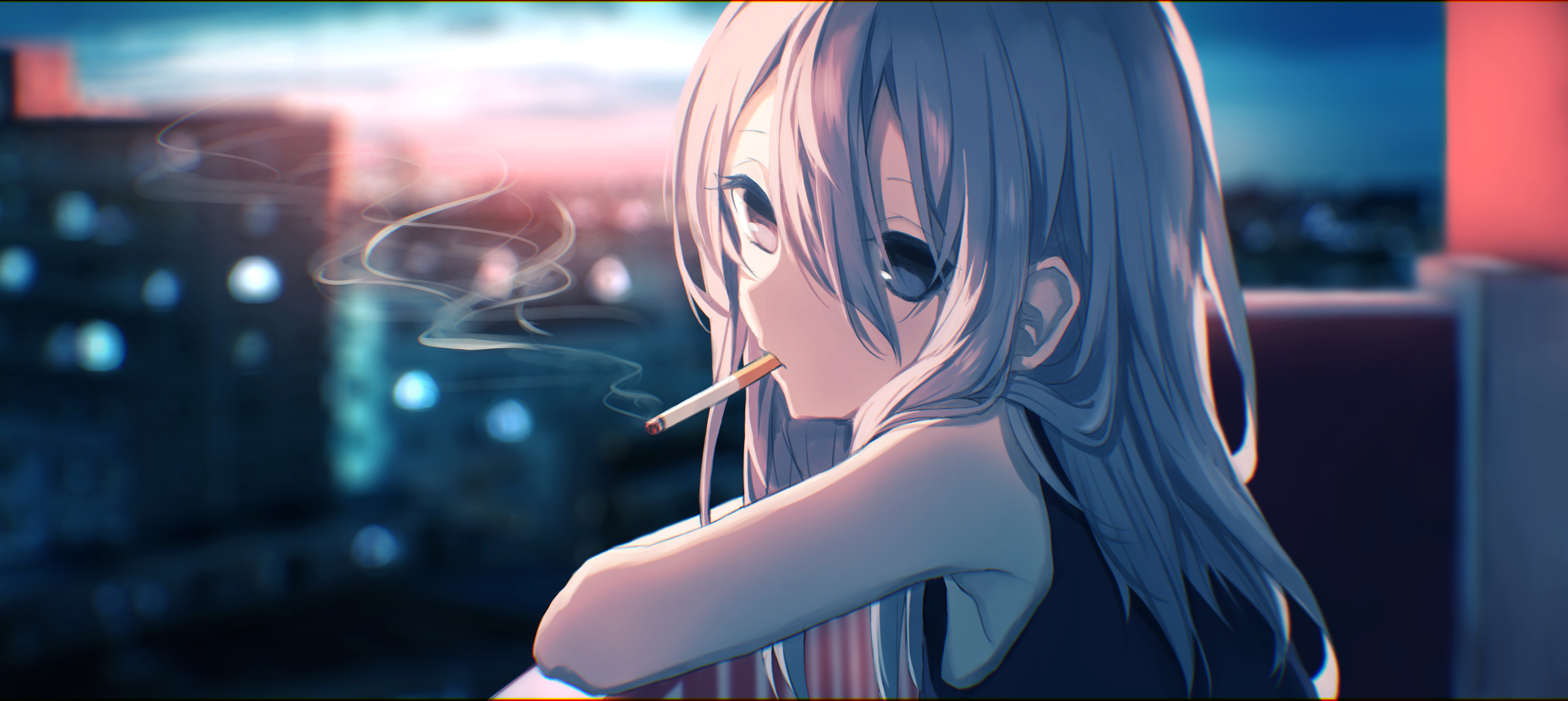 Download mobile wallpaper Anime, Original, Cigarette for free.