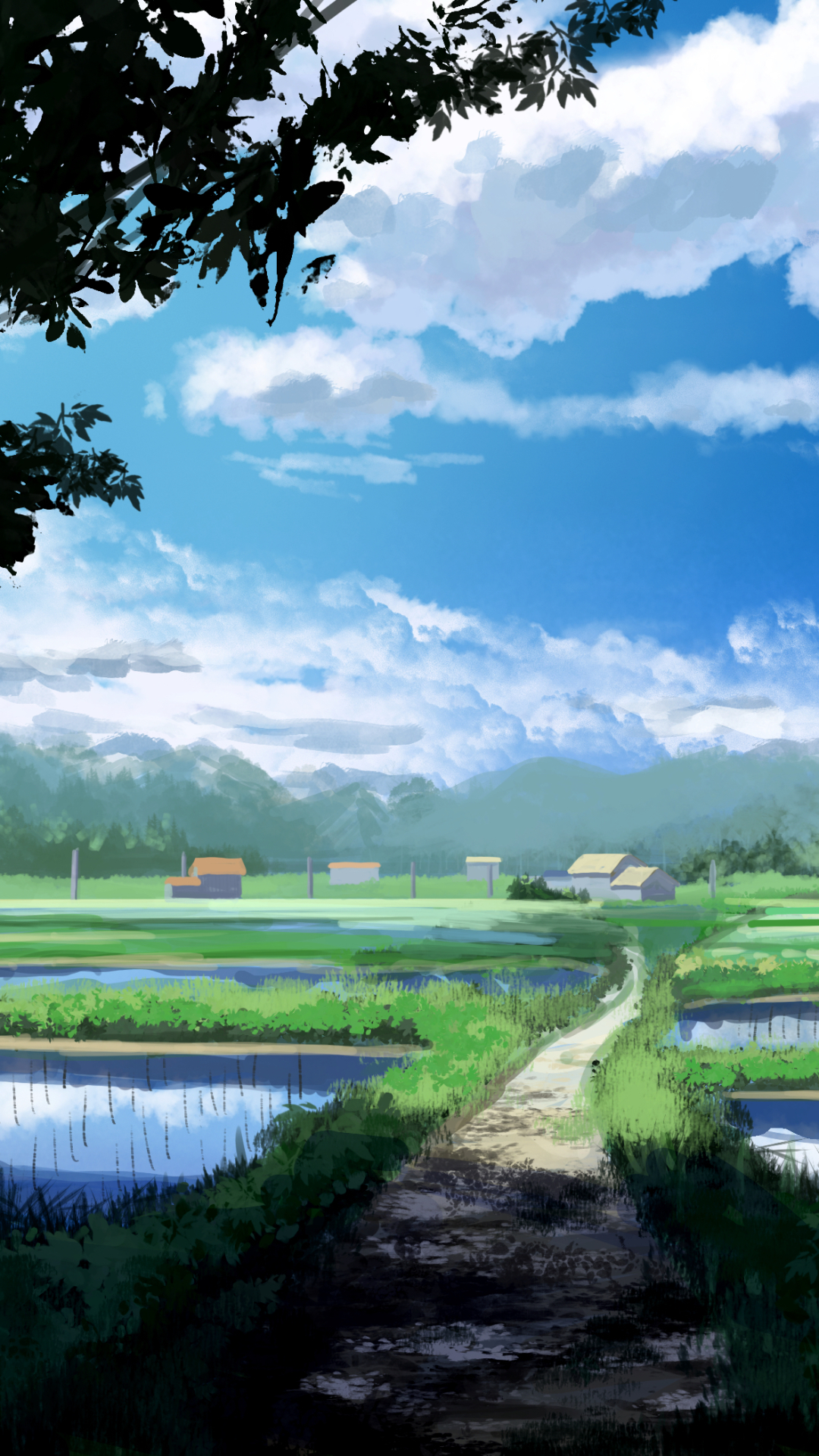 Download mobile wallpaper Anime, Path, Countryside, Original for free.