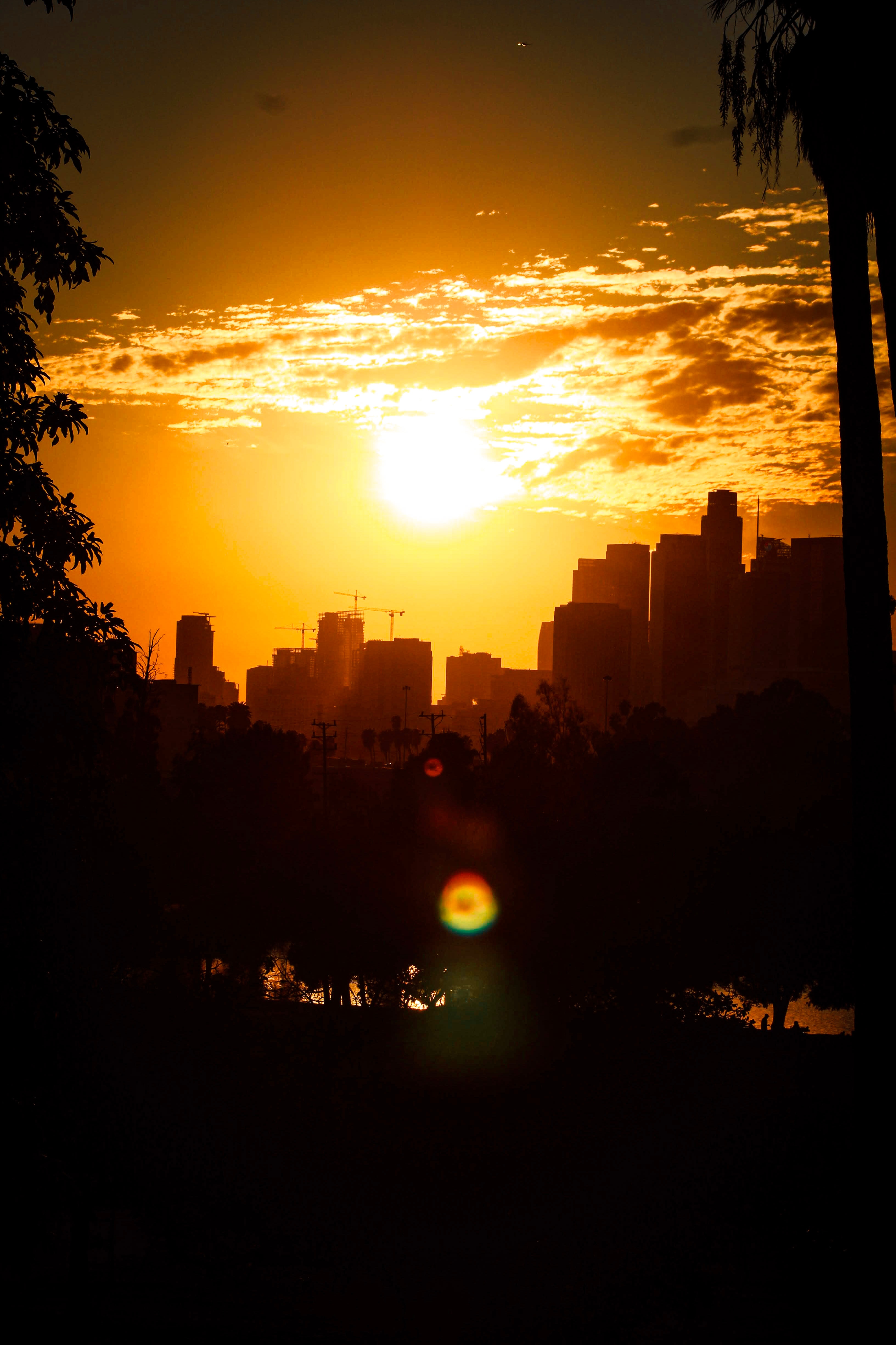 Download mobile wallpaper Building, Twilight, City, Dusk, Sun, Sunset, Dark for free.