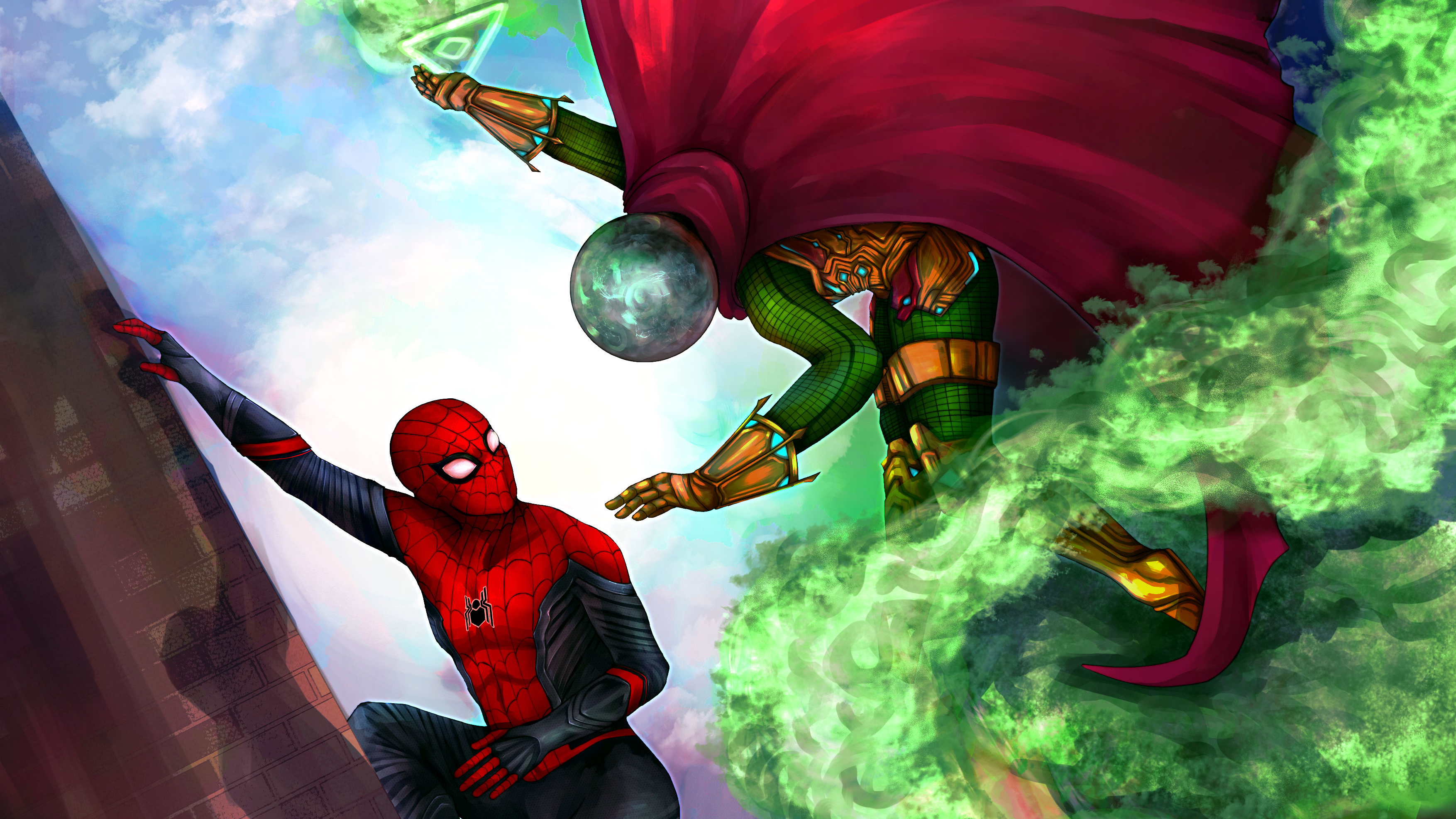 Laden Sie das Filme, Spider Man, Mysterio (Marvel Comics), Spider Man: Far From Home-Bild kostenlos auf Ihren PC-Desktop herunter