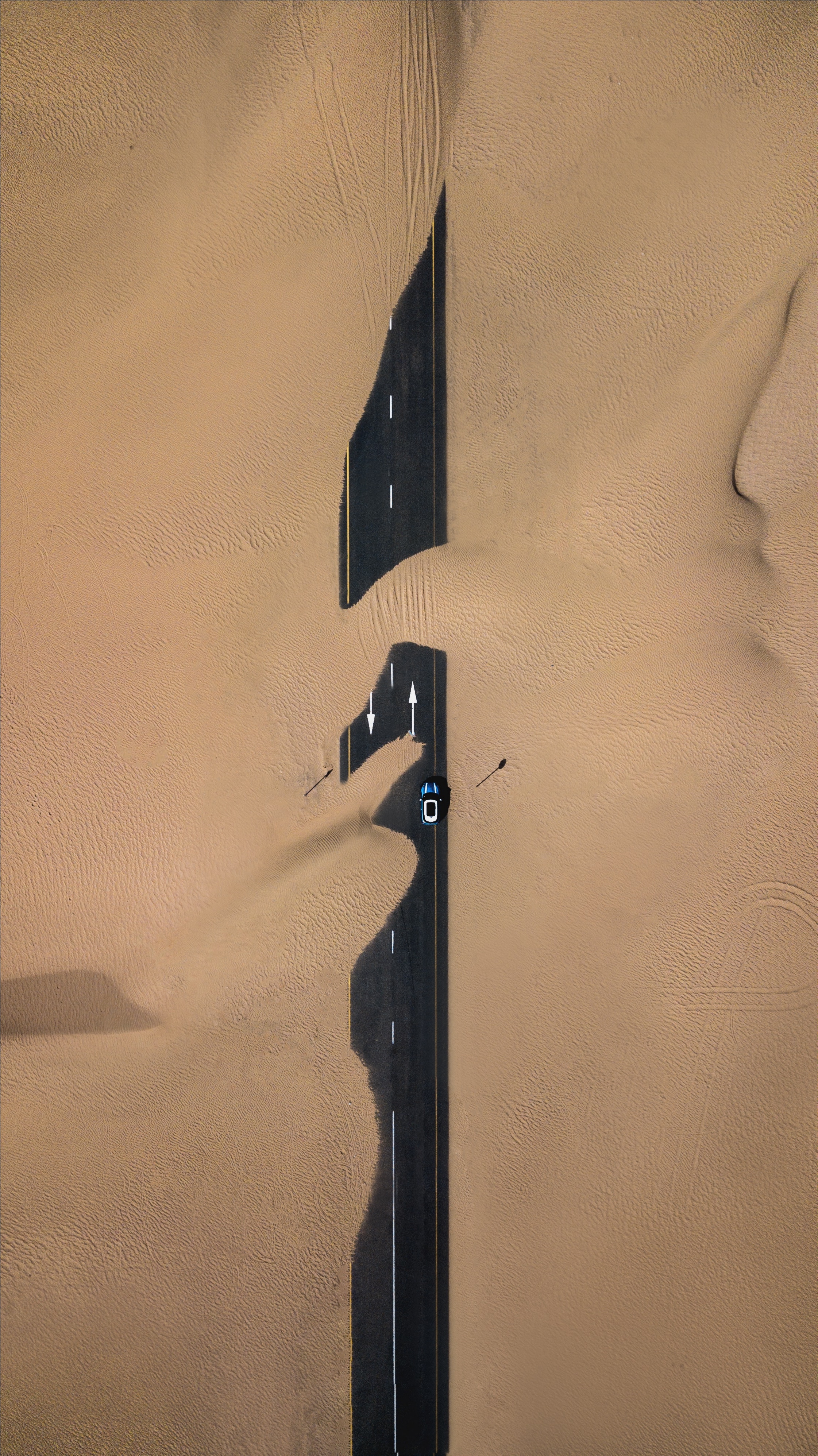 Download background minimalism, sand, desert, road, dunes, links