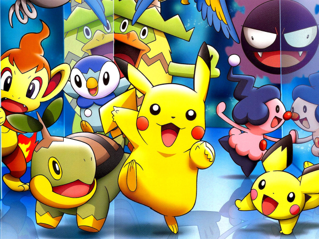 Baixar papel de parede para celular de Pokémon, Pikachu, Videogame, Pichu (Pokémon), Piplup (Pokémon), Turtwig (Pokémon), Chimchar (Pokémon), Mime Jr (Pokémon) gratuito.