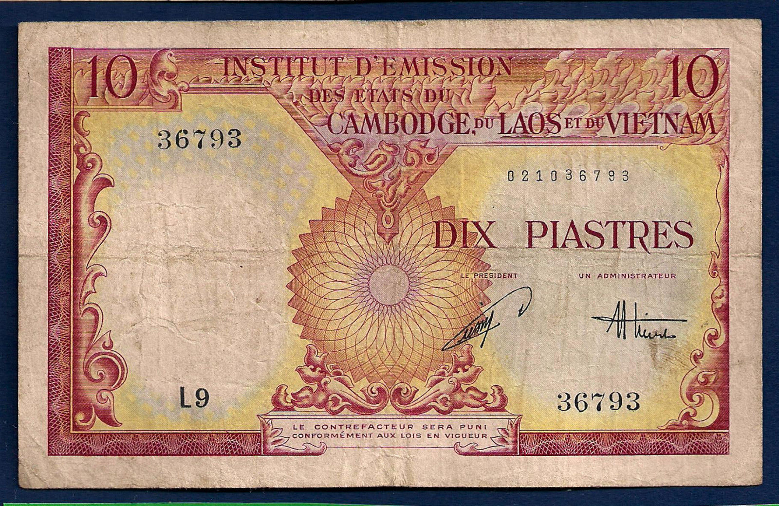 Download mobile wallpaper French Indochinese Piastre, Currencies, Man Made for free.