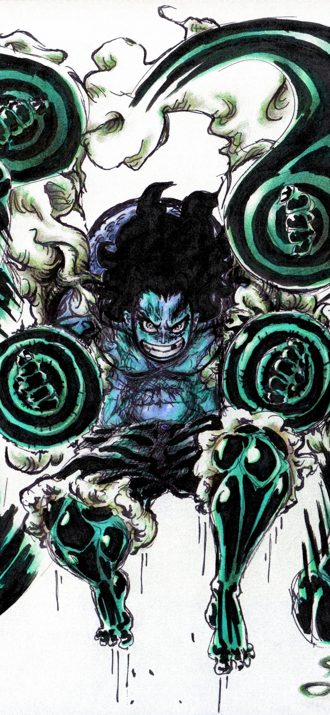 Download mobile wallpaper Anime, One Piece, Monkey D Luffy, Snake Man (Mega Man), Gear Fourth for free.