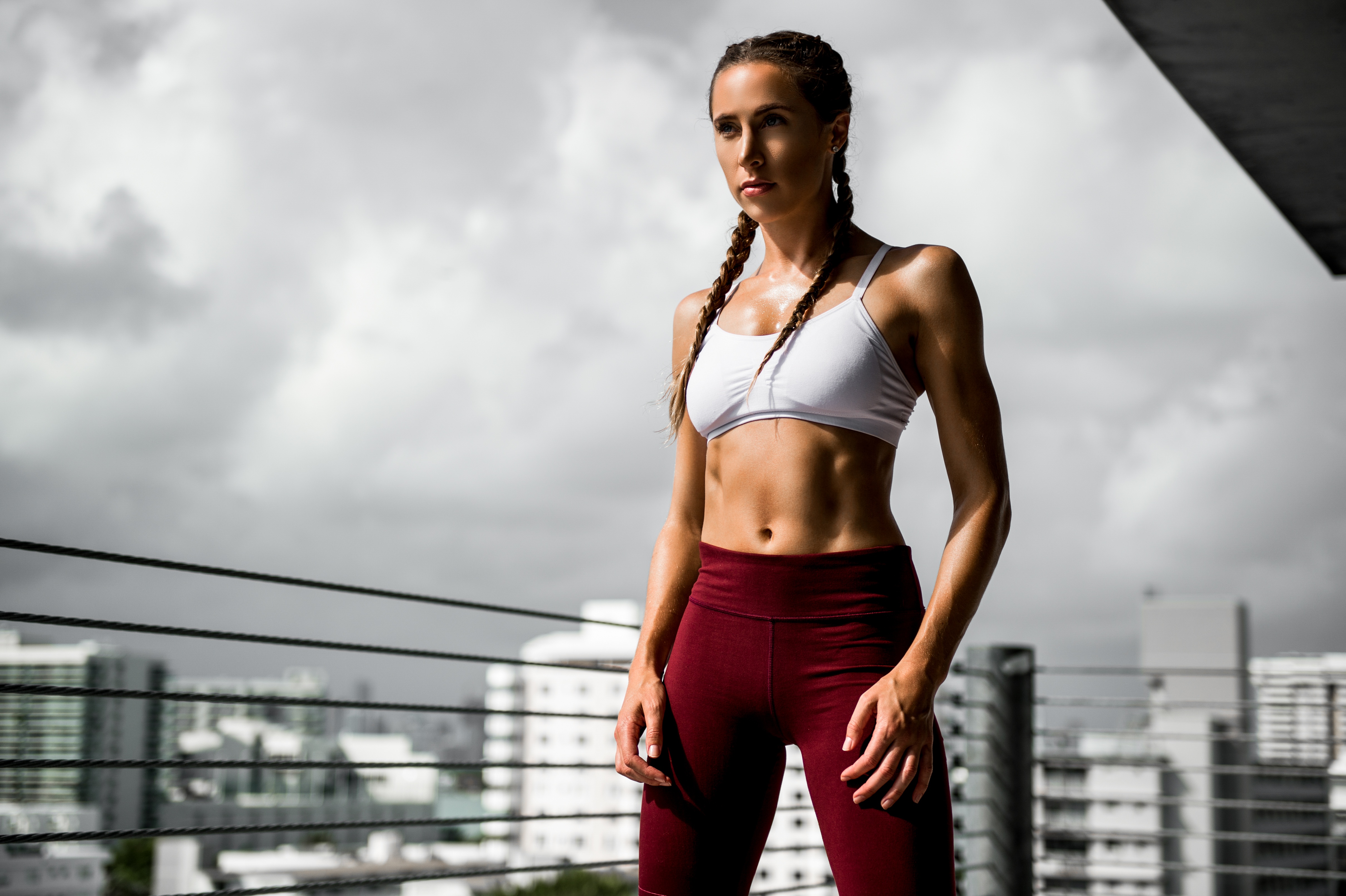 Download mobile wallpaper Sports, Fitness, Model, Braid, Depth Of Field for free.