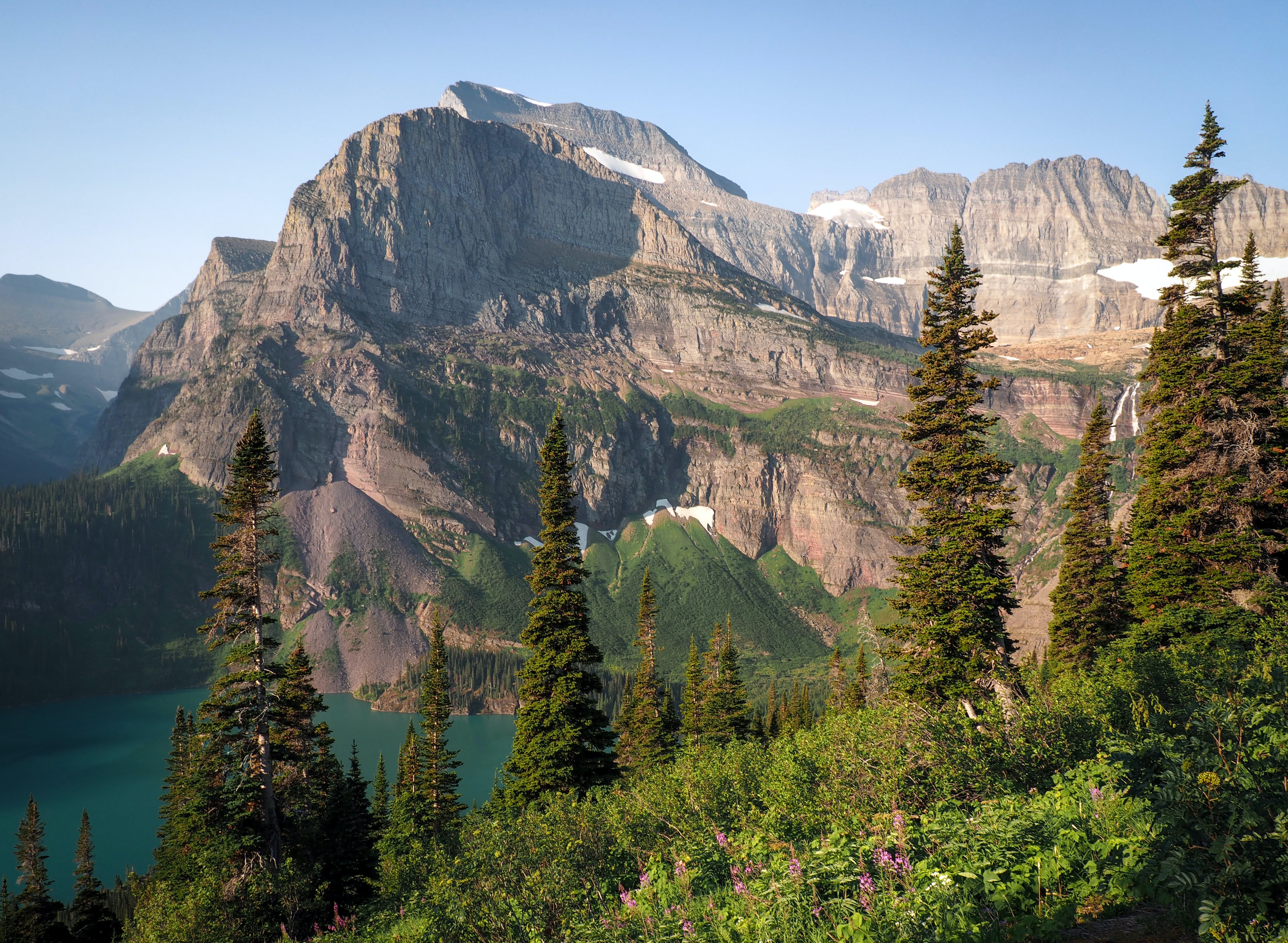 PCデスクトップに自然, スカイ, 山脈, 湖, 岩, スプルース, モミ画像を無料でダウンロード