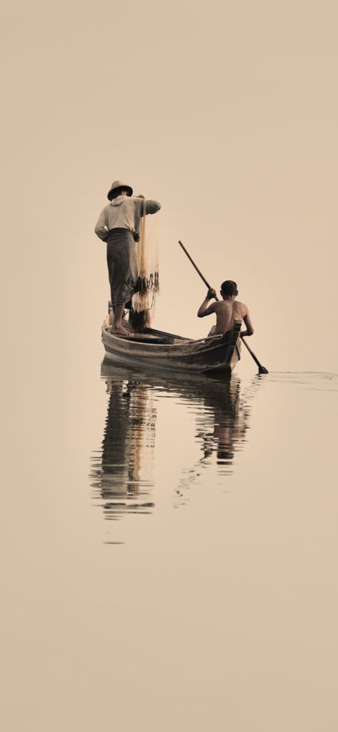 Download mobile wallpaper People, Lake, Reflection, Boat, River, Fisherman, Photography, Fishing for free.