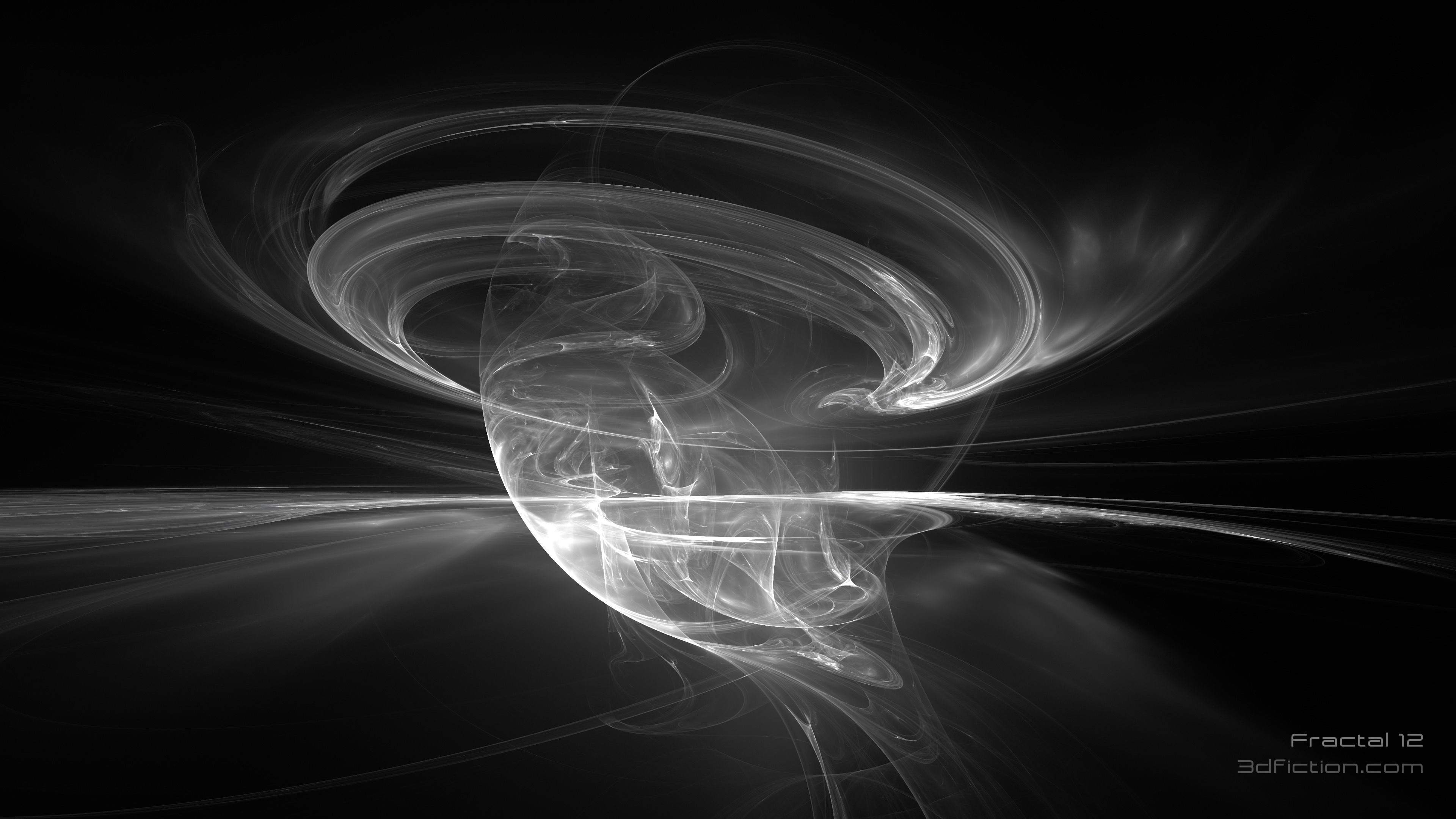 Download mobile wallpaper Abstract, 3D, Fractal, Black & White for free.