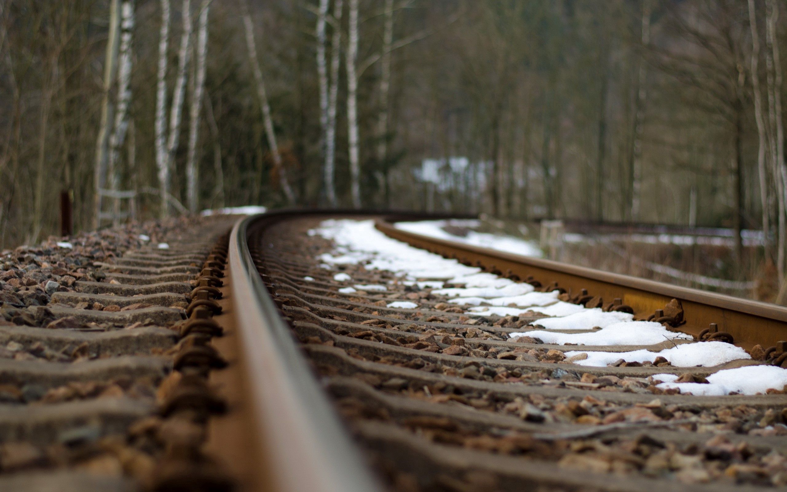 Free download wallpaper Nature, Snow, Railway, Background on your PC desktop