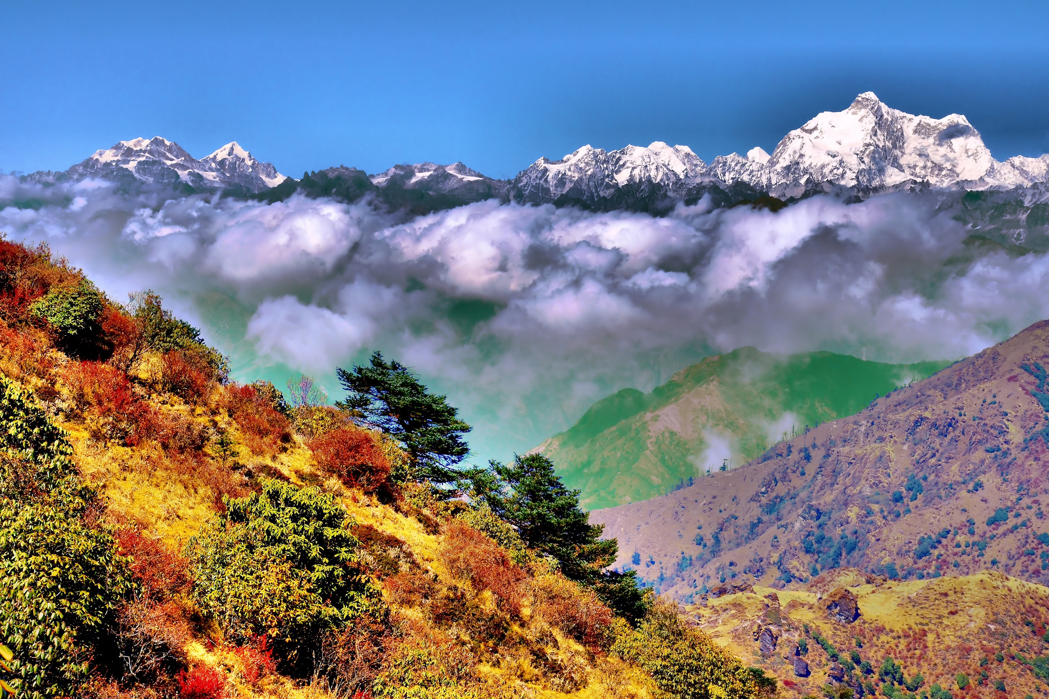 306831 скачать обои горы, гималаи, индия, земля/природа, гора, бенгальский, сингалила ридж, сингалила - заставки и картинки бесплатно