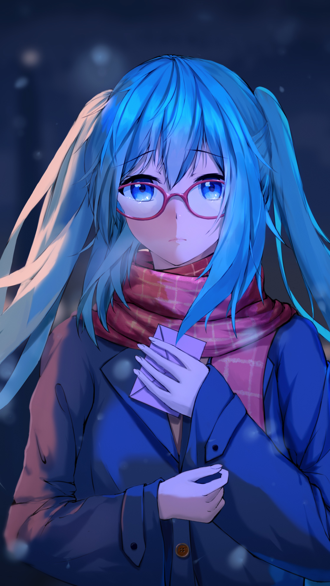 Descarga gratuita de fondo de pantalla para móvil de Noche, Vocaloid, Animado, Pelo Largo, Pelo Azul, Hatsune Miku.