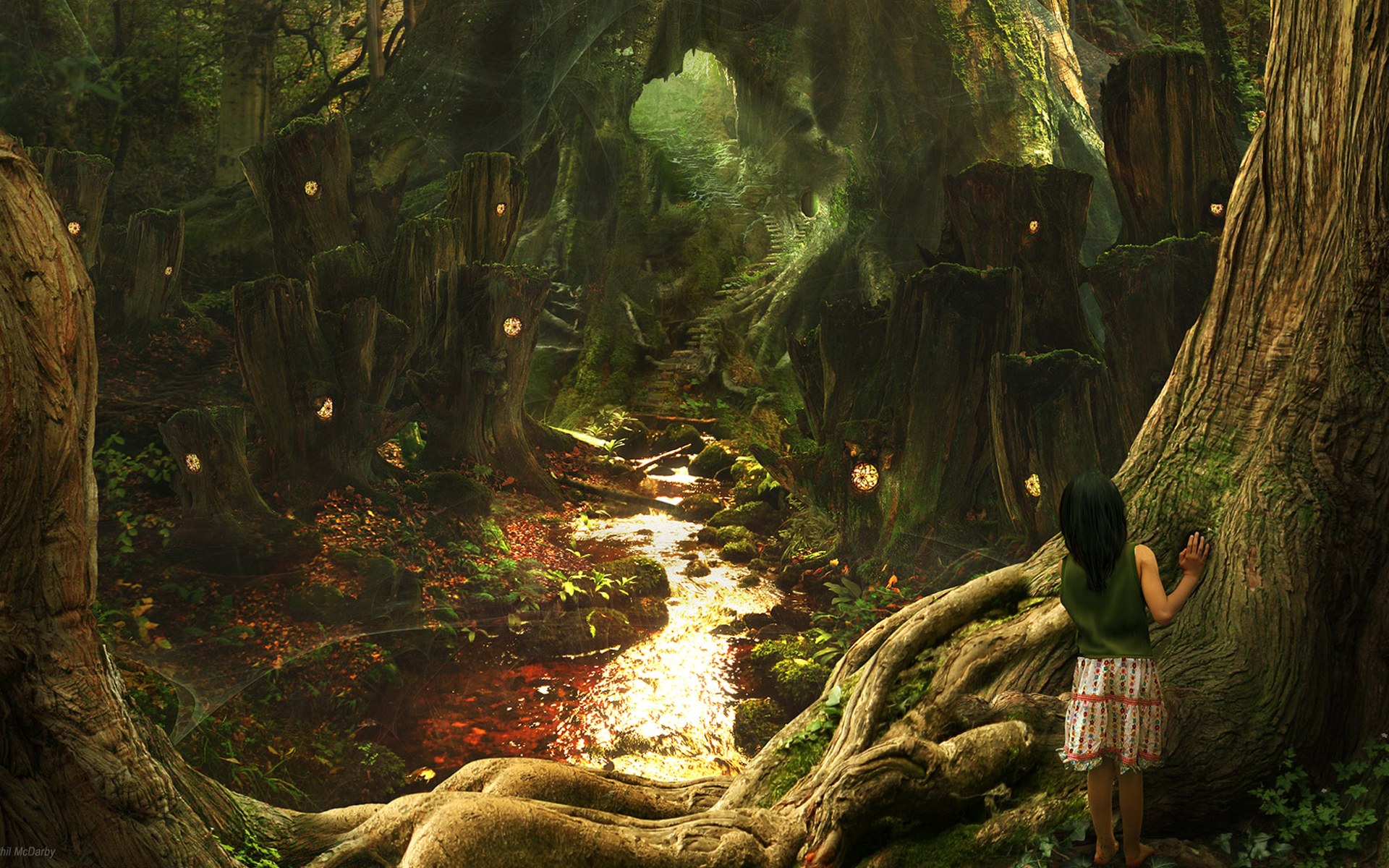 Free download wallpaper Fantasy, Forest on your PC desktop