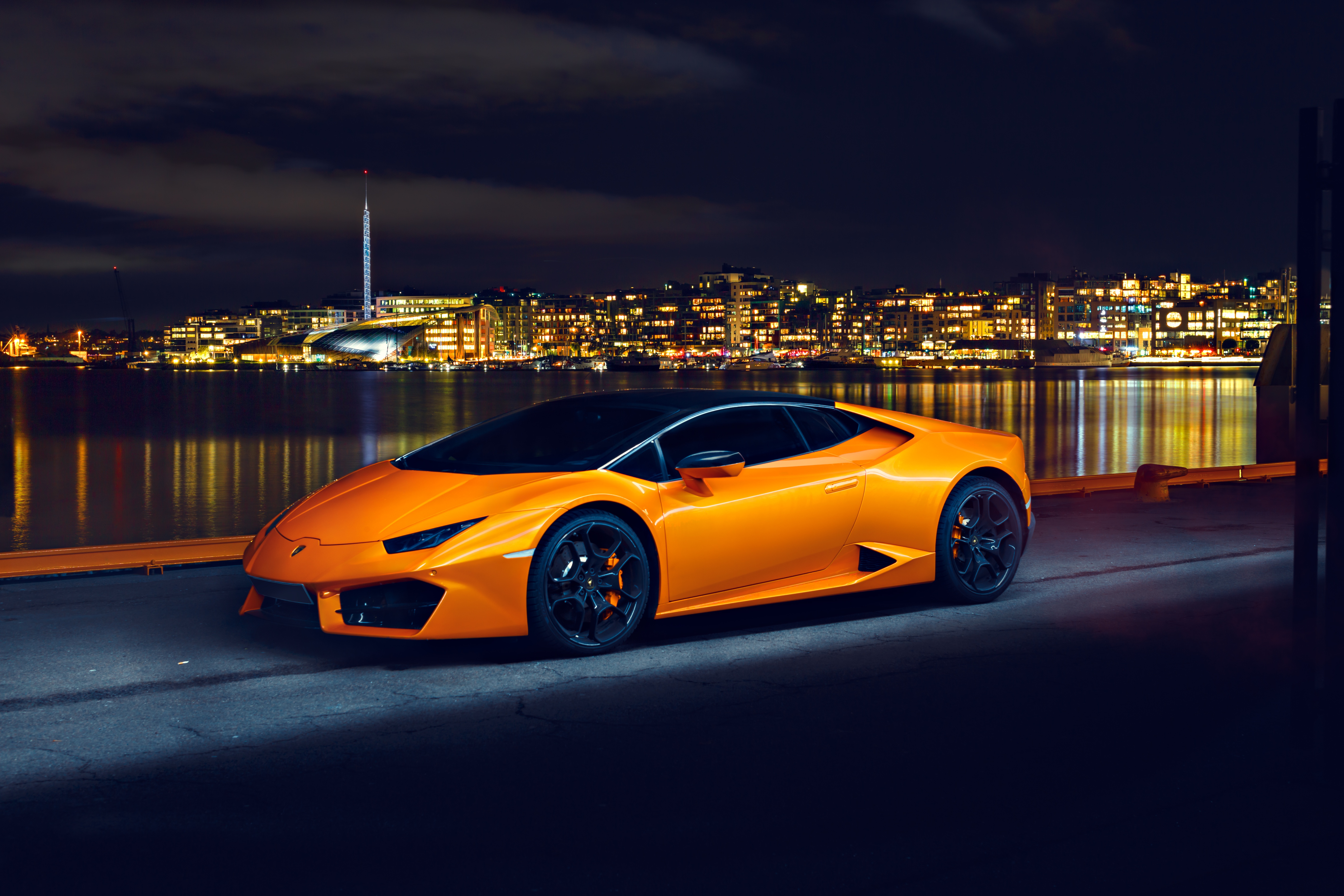 Descarga gratuita de fondo de pantalla para móvil de Lamborghini, Coche, Superdeportivo, Lamborghini Huracán, Vehículos, Coche Naranja.