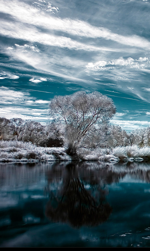 Download mobile wallpaper Winter, Water, Sky, Reflection, Earth for free.