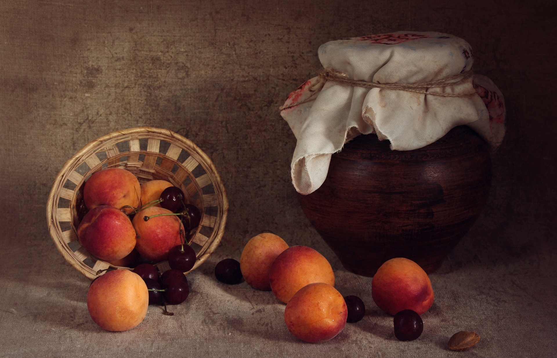 Download mobile wallpaper Cherry, Summer, Still Life, Fruit, Photography, Apricot for free.