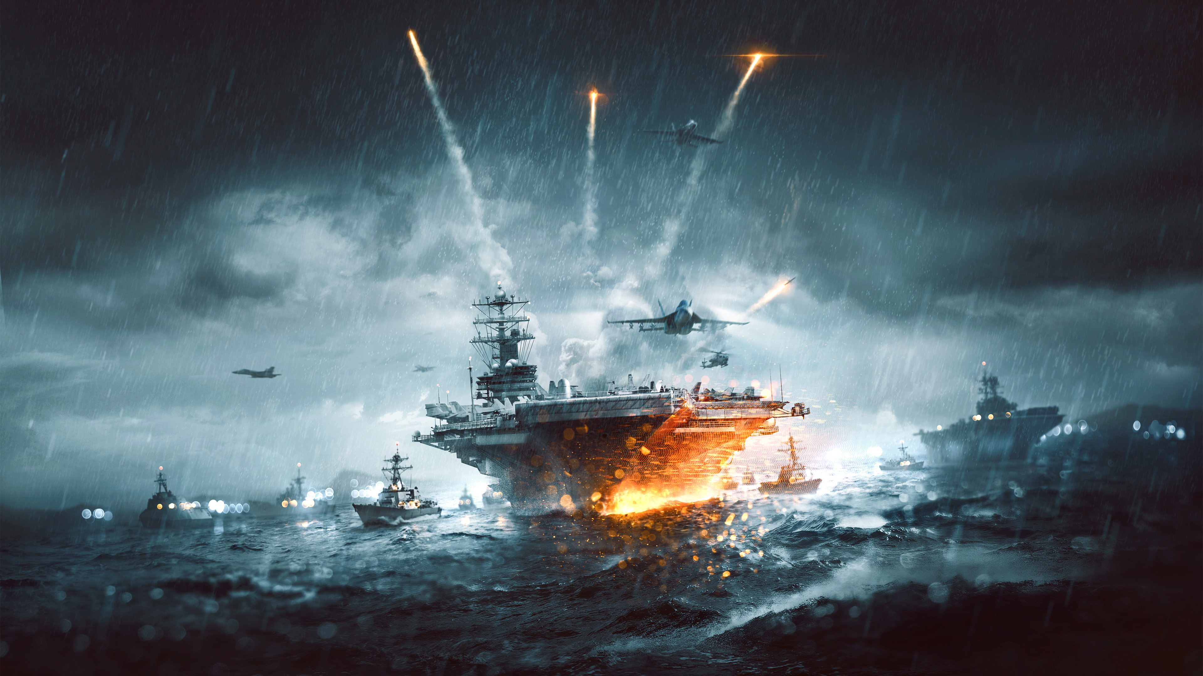 Скачать обои бесплатно Видеоигры, Военный Корабль, Авианосец, Поле Битвы, Battlefield 4 картинка на рабочий стол ПК