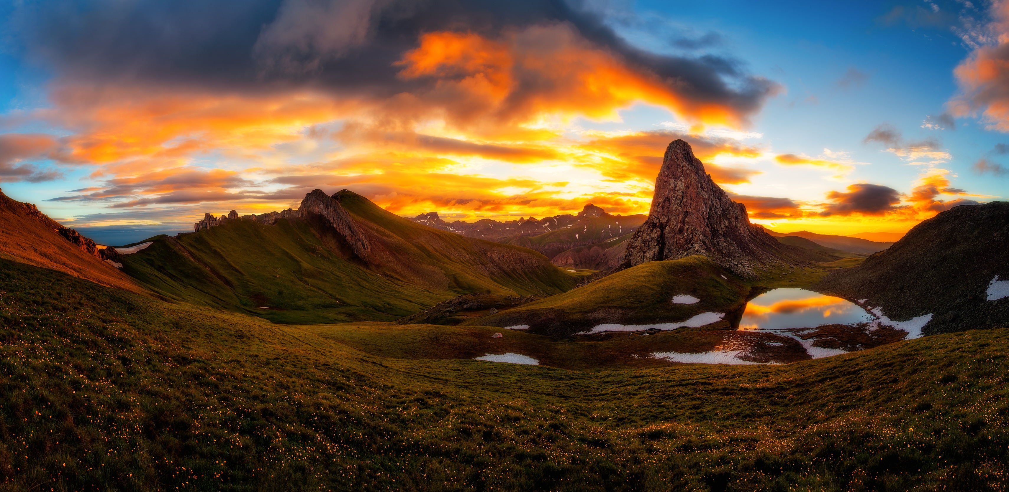 Free download wallpaper Landscape, Nature, Sunset, Mountain, Peak, Earth, Cloud on your PC desktop
