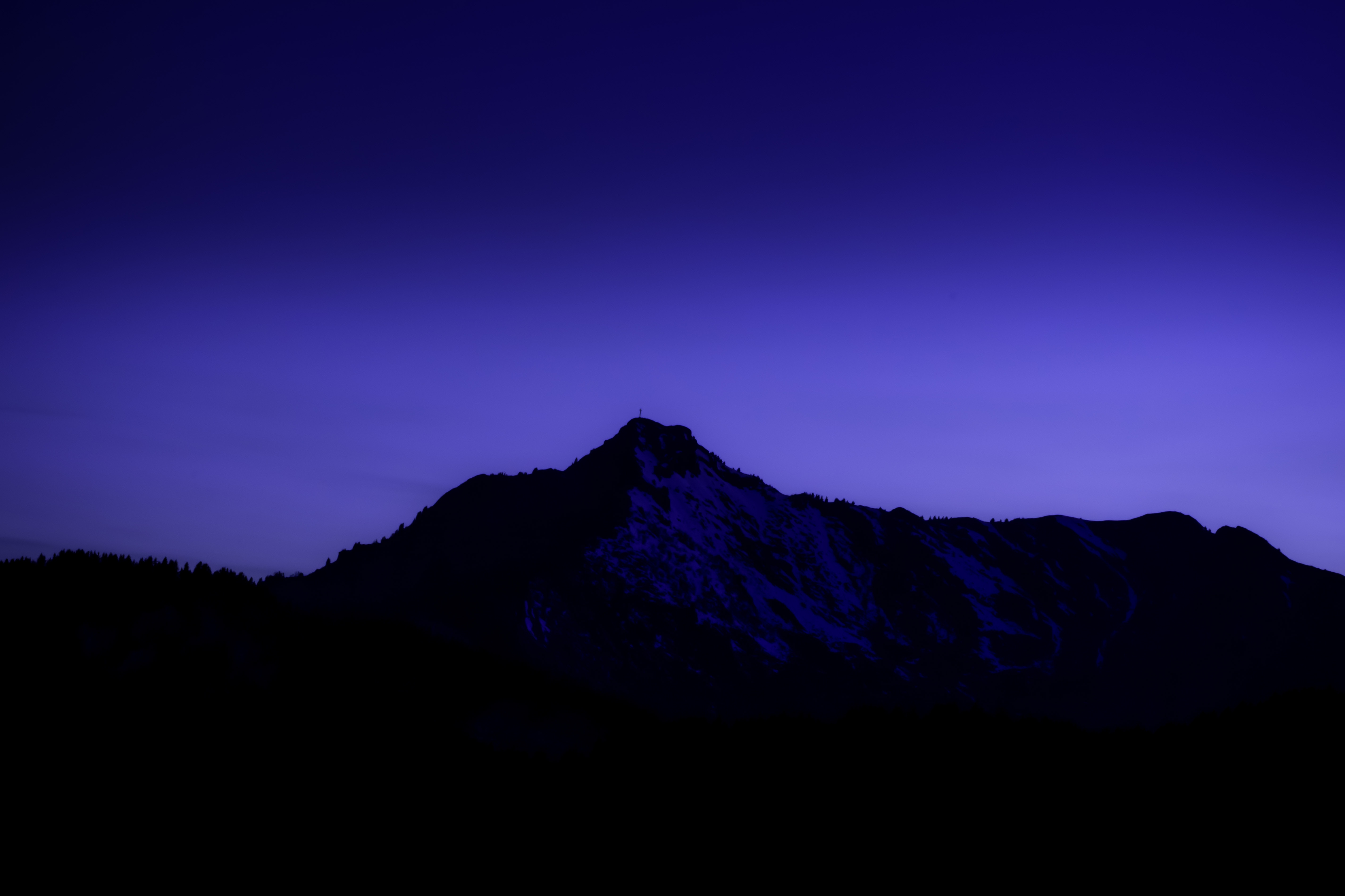sky, violet, mountains, dark, purple, night HD wallpaper