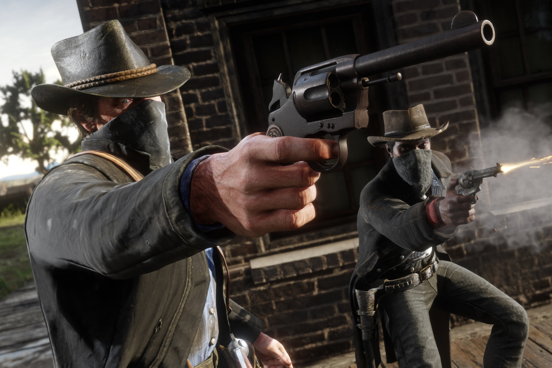 Download mobile wallpaper Video Game, Red Dead Redemption 2, Arthur Morgan, Red Dead, Lenny Summers for free.