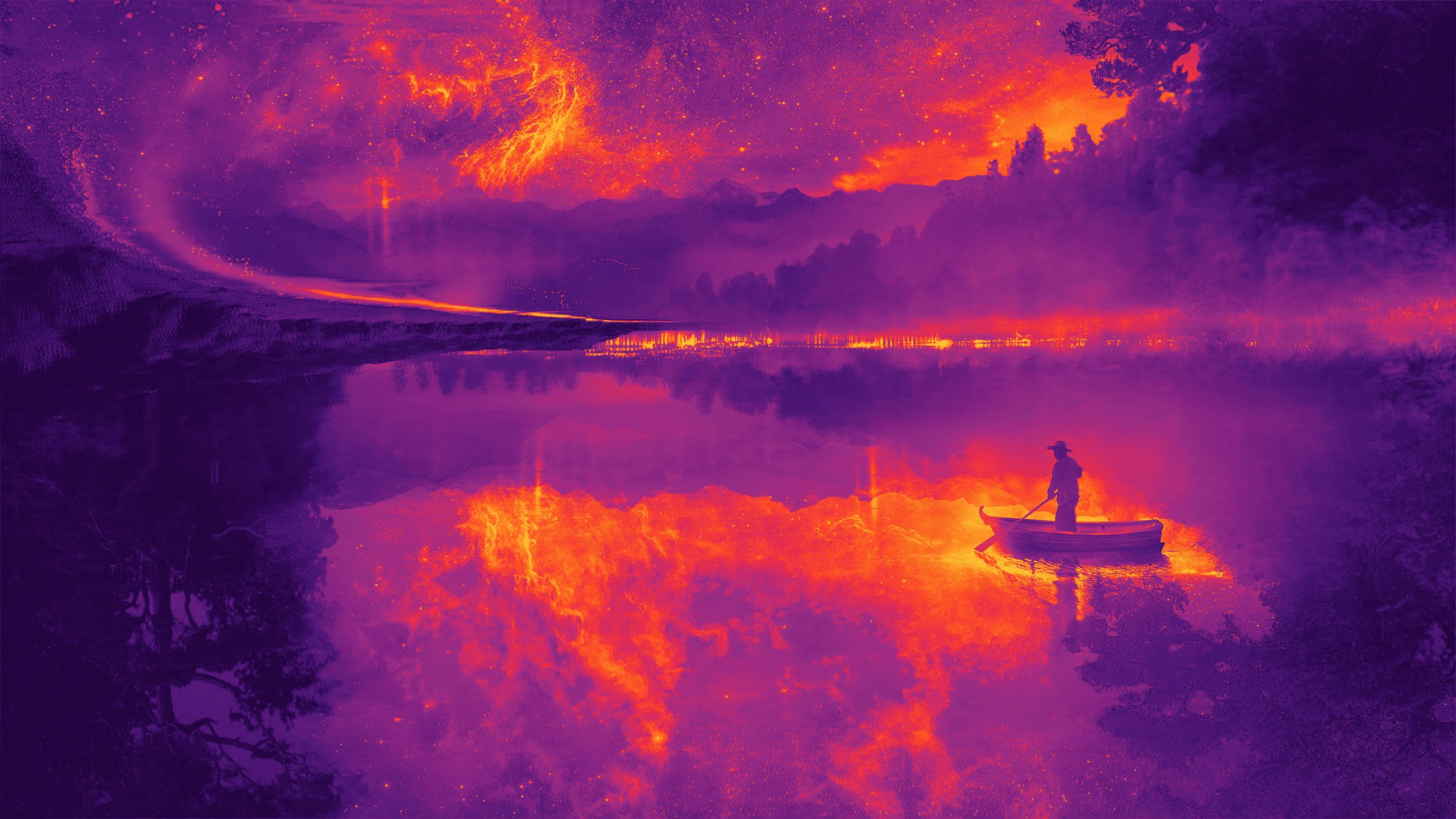 Baixe gratuitamente a imagem Fantasia, Lago, Barco, Reflecção na área de trabalho do seu PC