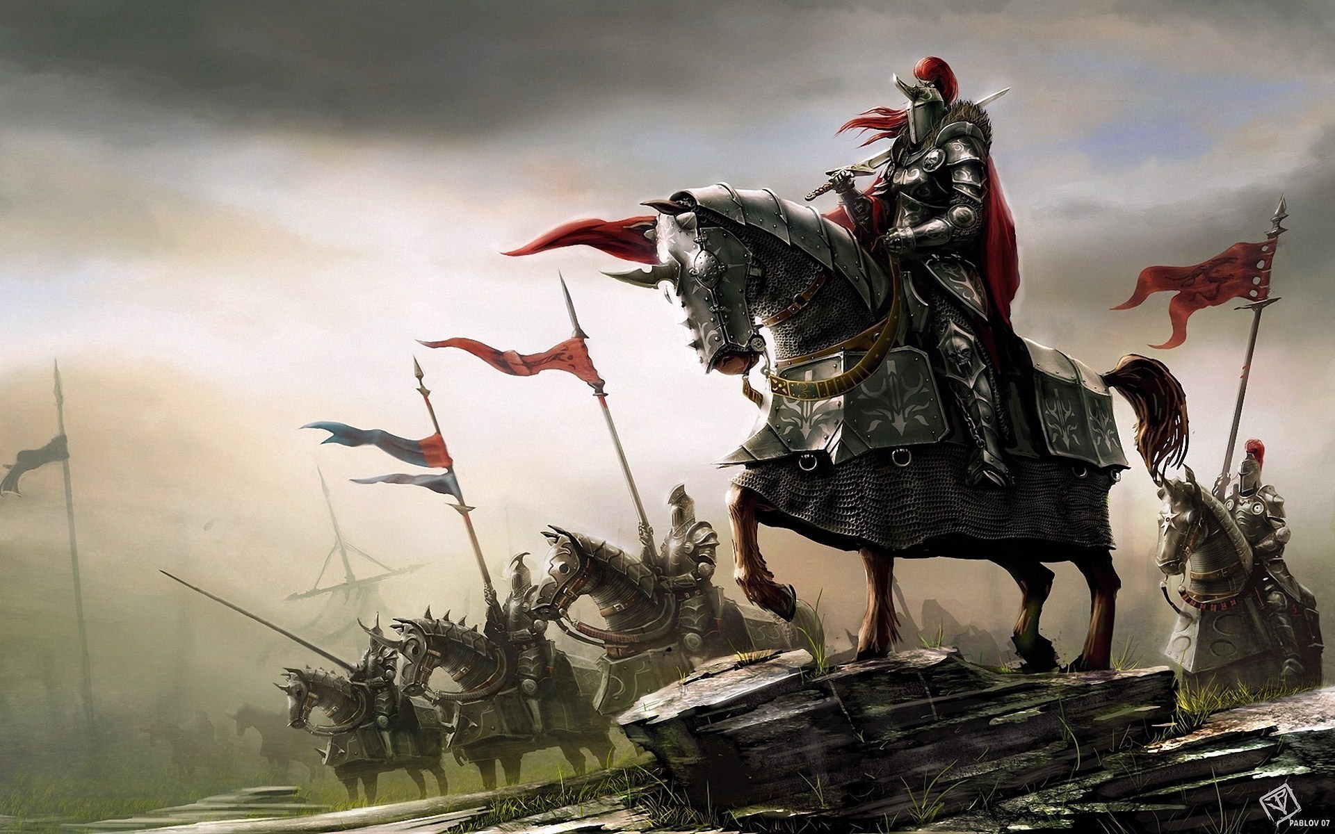 640293 скачать обои рыцарь, фэнтези, армия, битва, лошадь - заставки и картинки бесплатно