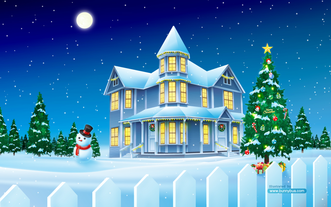 PCデスクトップにクリスマス, 雪だるま, クリスマスツリー, ホリデー画像を無料でダウンロード