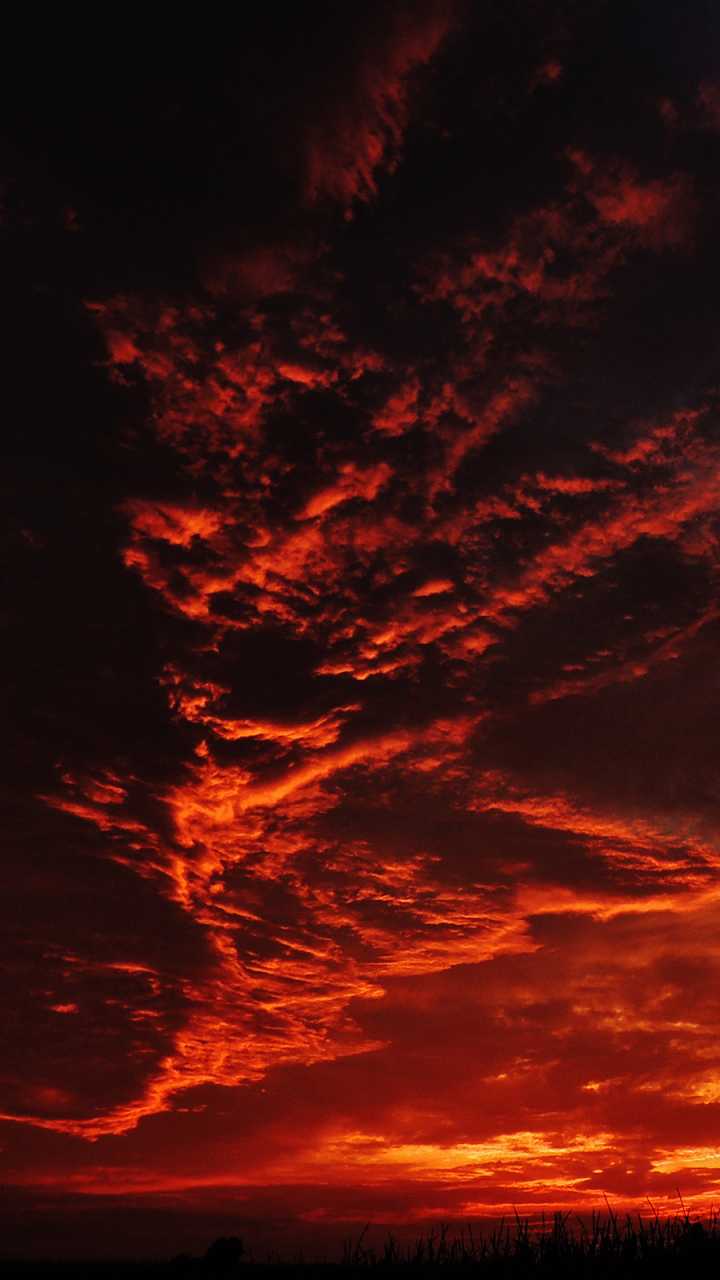 Download mobile wallpaper Sunset, Sky, Earth, Cloud, Orange (Color) for free.