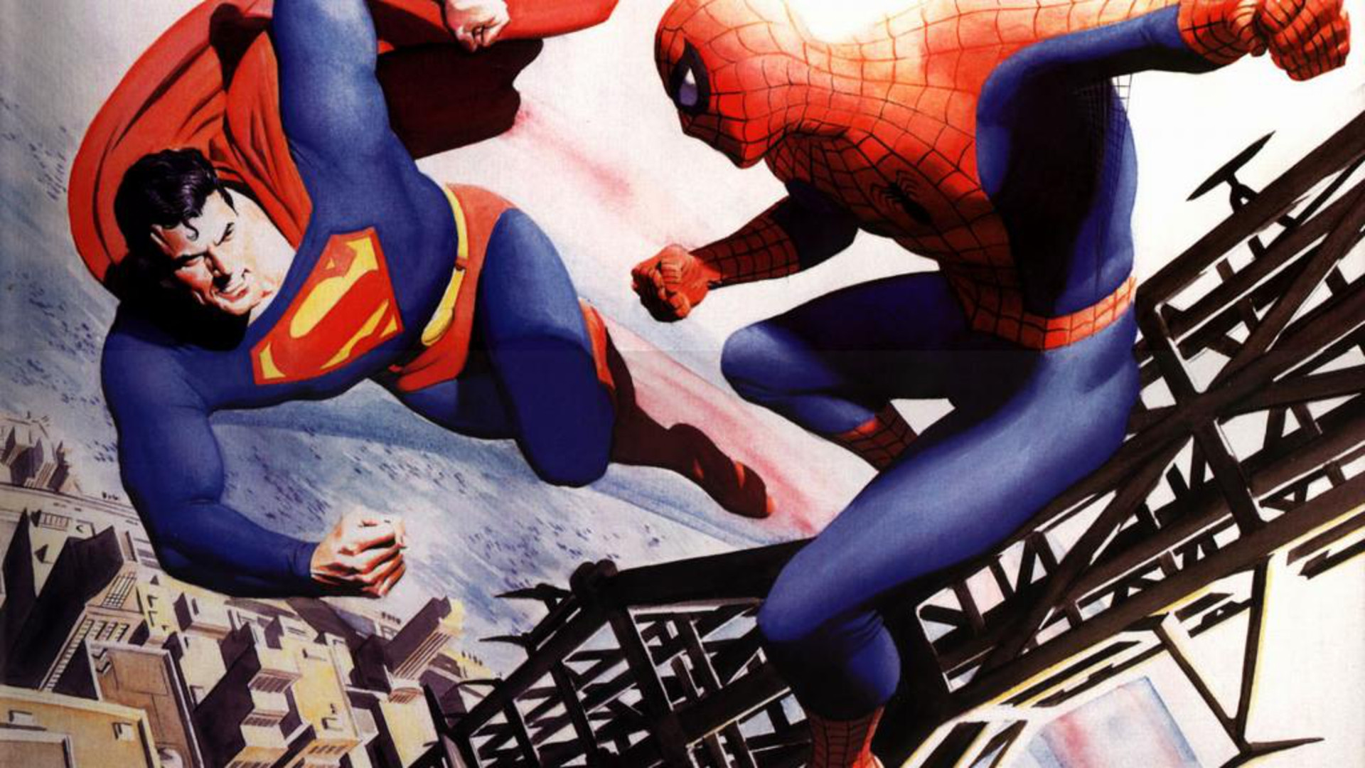 Free download wallpaper Spider Man, Superman, Crossover, Comics on your PC desktop
