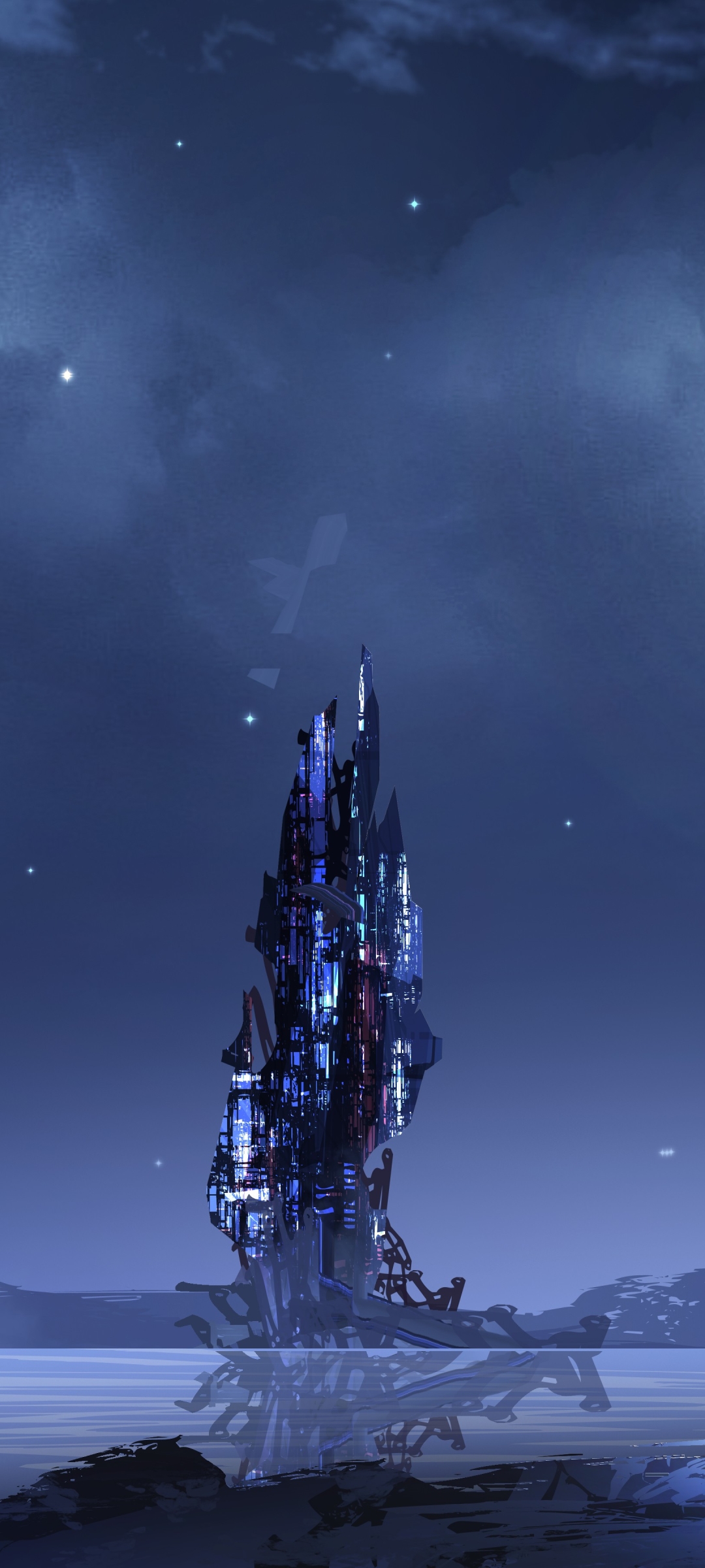 Download mobile wallpaper Night, City, Tower, Sci Fi, Futuristic for free.