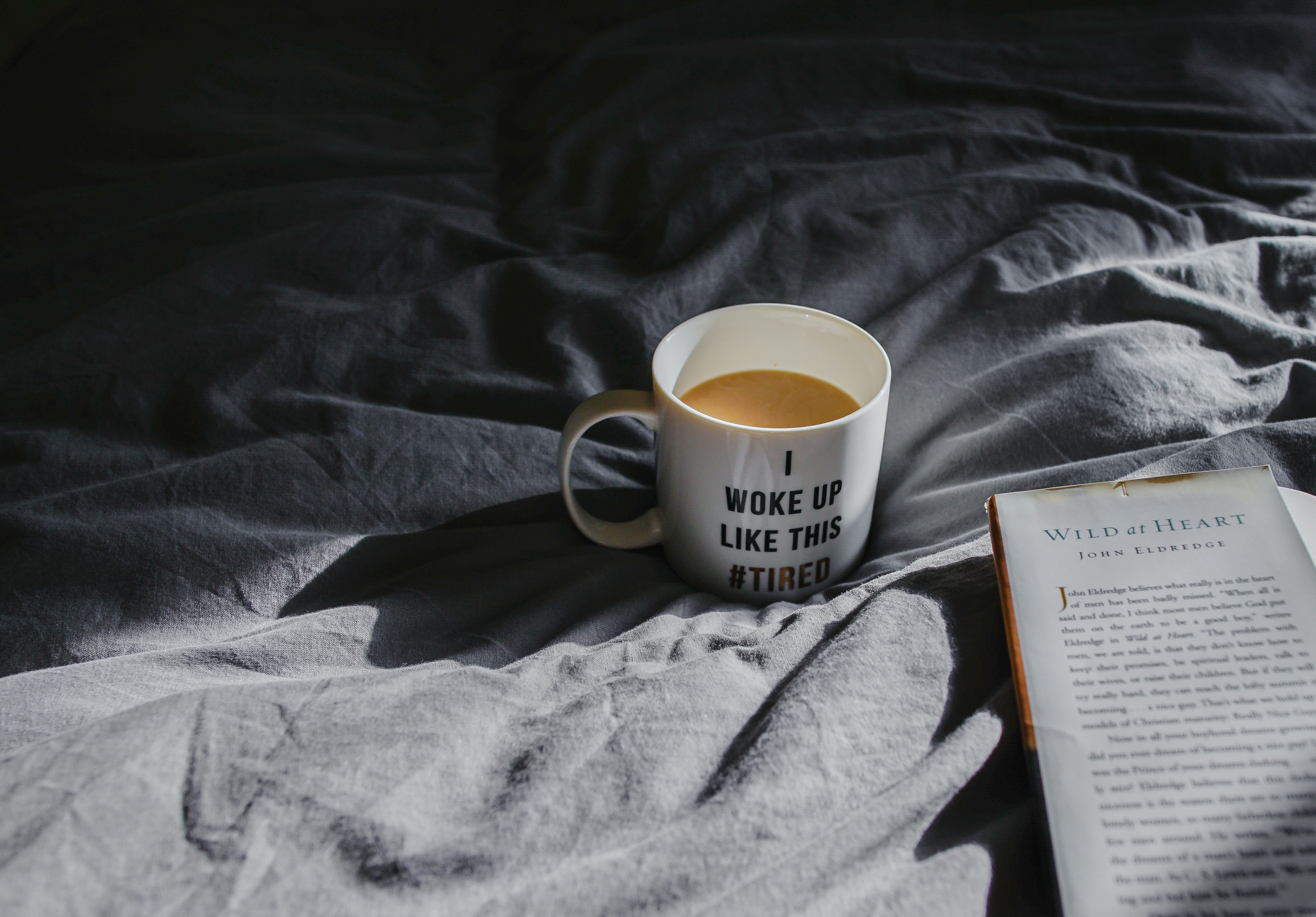 morning, mug, coffee, words, cup, book