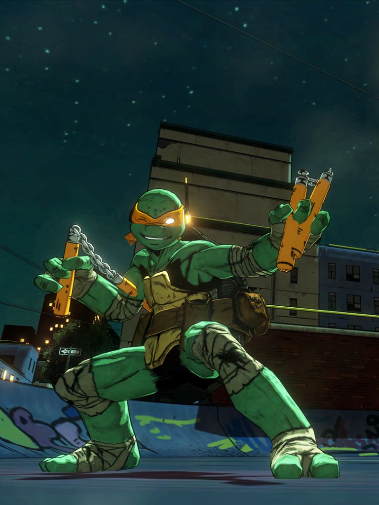Handy-Wallpaper Computerspiele, Michelangelo (Tmnt), Teenage Mutant Ninja Turtles: Mutanten In Manhattan kostenlos herunterladen.
