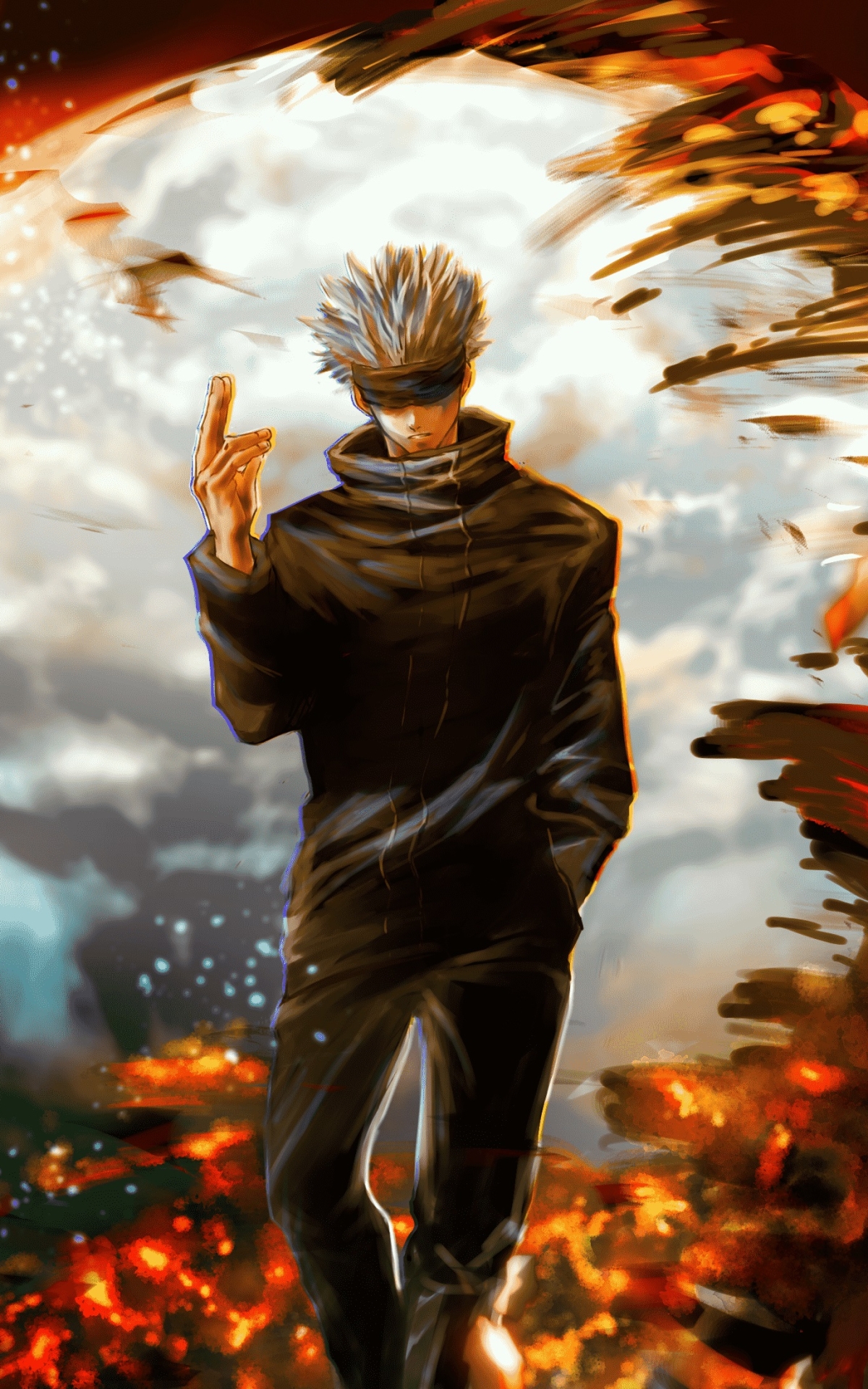 Handy-Wallpaper Animes, Satoru Gojo, Jujutsu Kaisen kostenlos herunterladen.