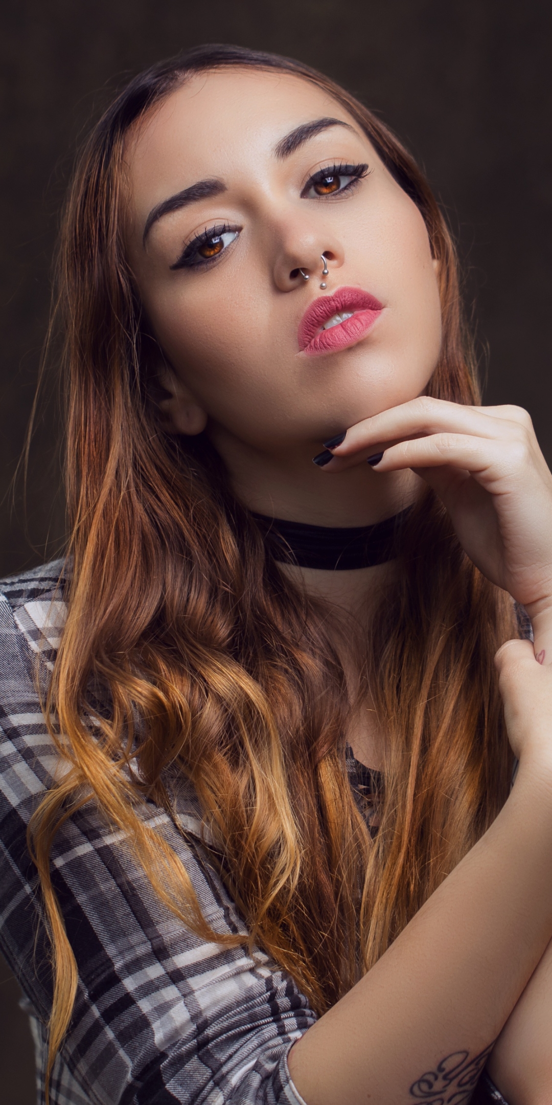 Download mobile wallpaper Redhead, Model, Women, Brown Eyes, Lipstick for free.