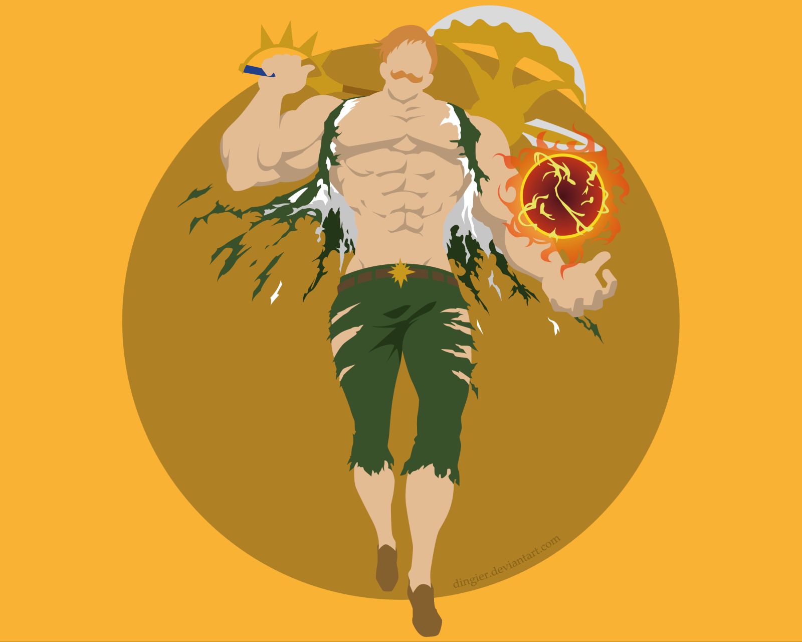 Download mobile wallpaper Anime, Weapon, Axe, Minimalist, The Seven Deadly Sins, Escanor (The Seven Deadly Sins) for free.